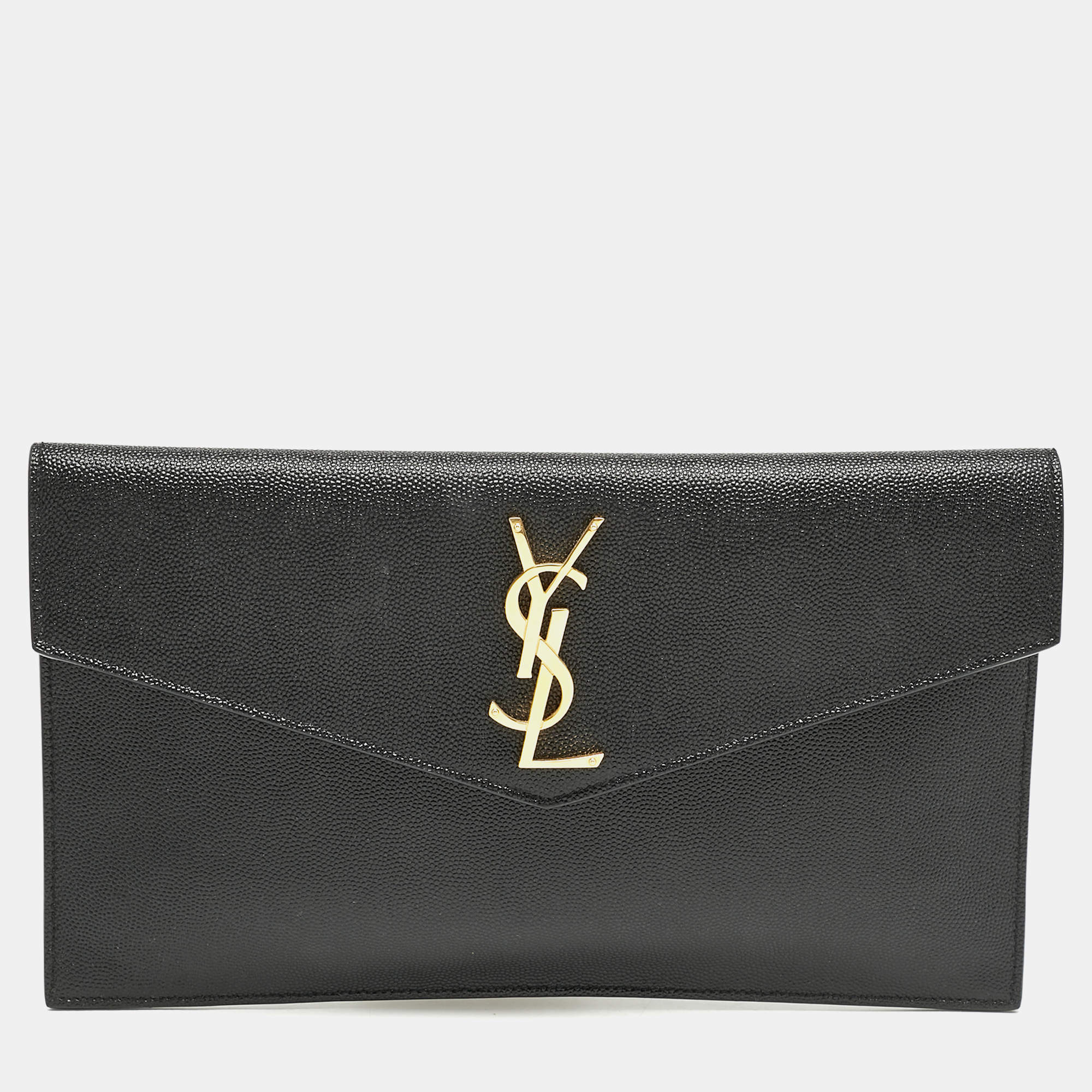 Saint Laurent Black Leather Uptown Pouch