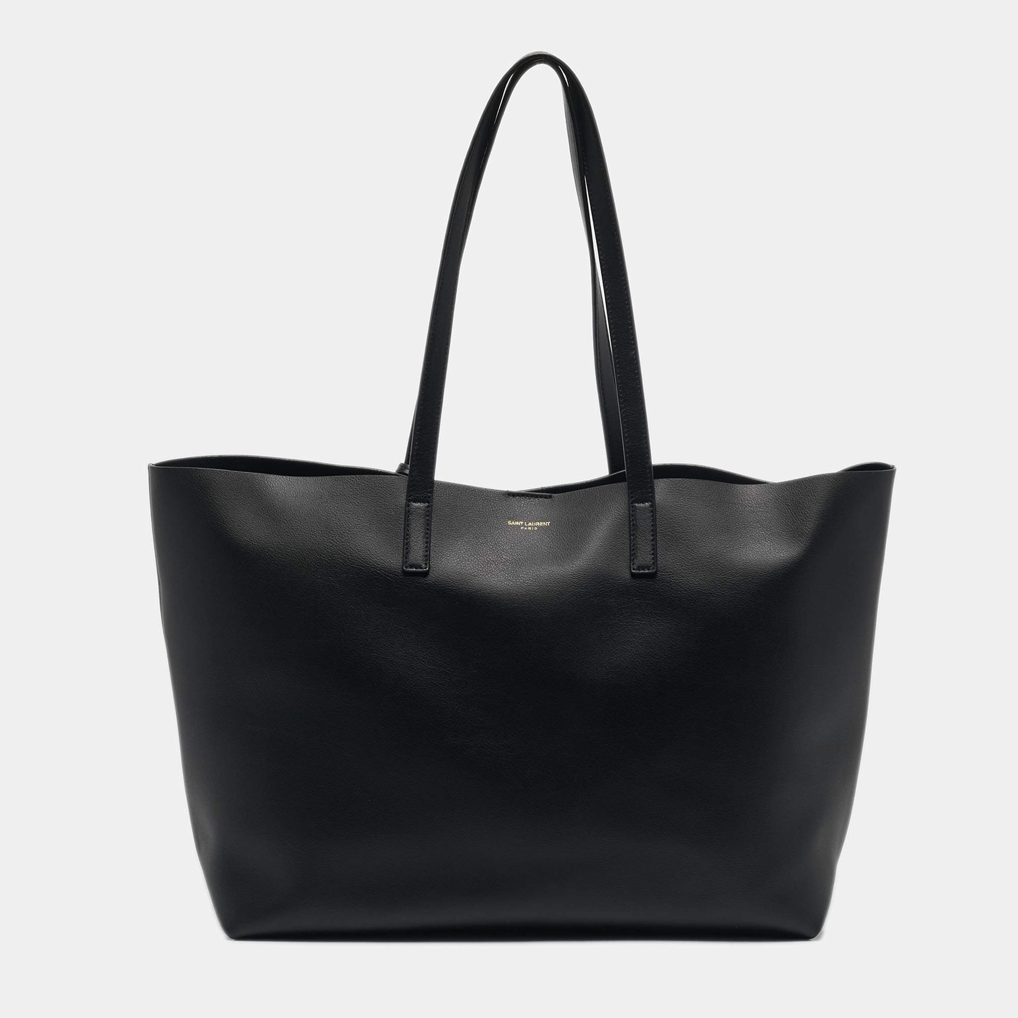 مملوكة مسبقًا Saint Laurent Black Leather Large East West Shopper Tote