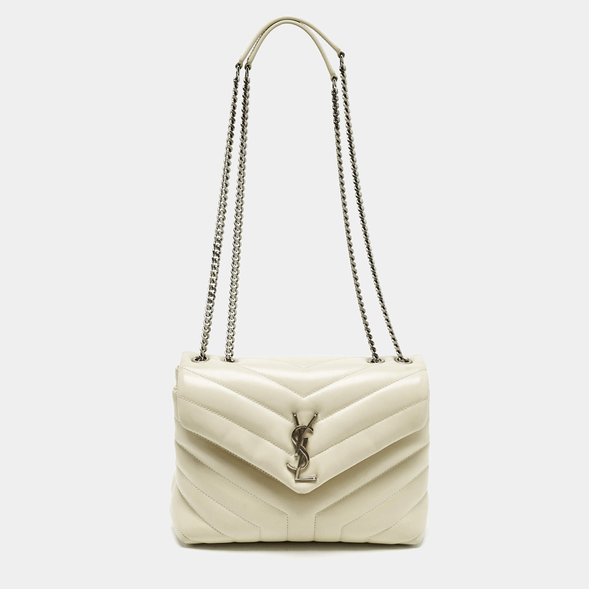 VIP【関税送料無料】希少 SAINT LAURENT CREAM LEATHER BAG Saint Laurent Red Leather Love Box Chain Bag Saint Laurent