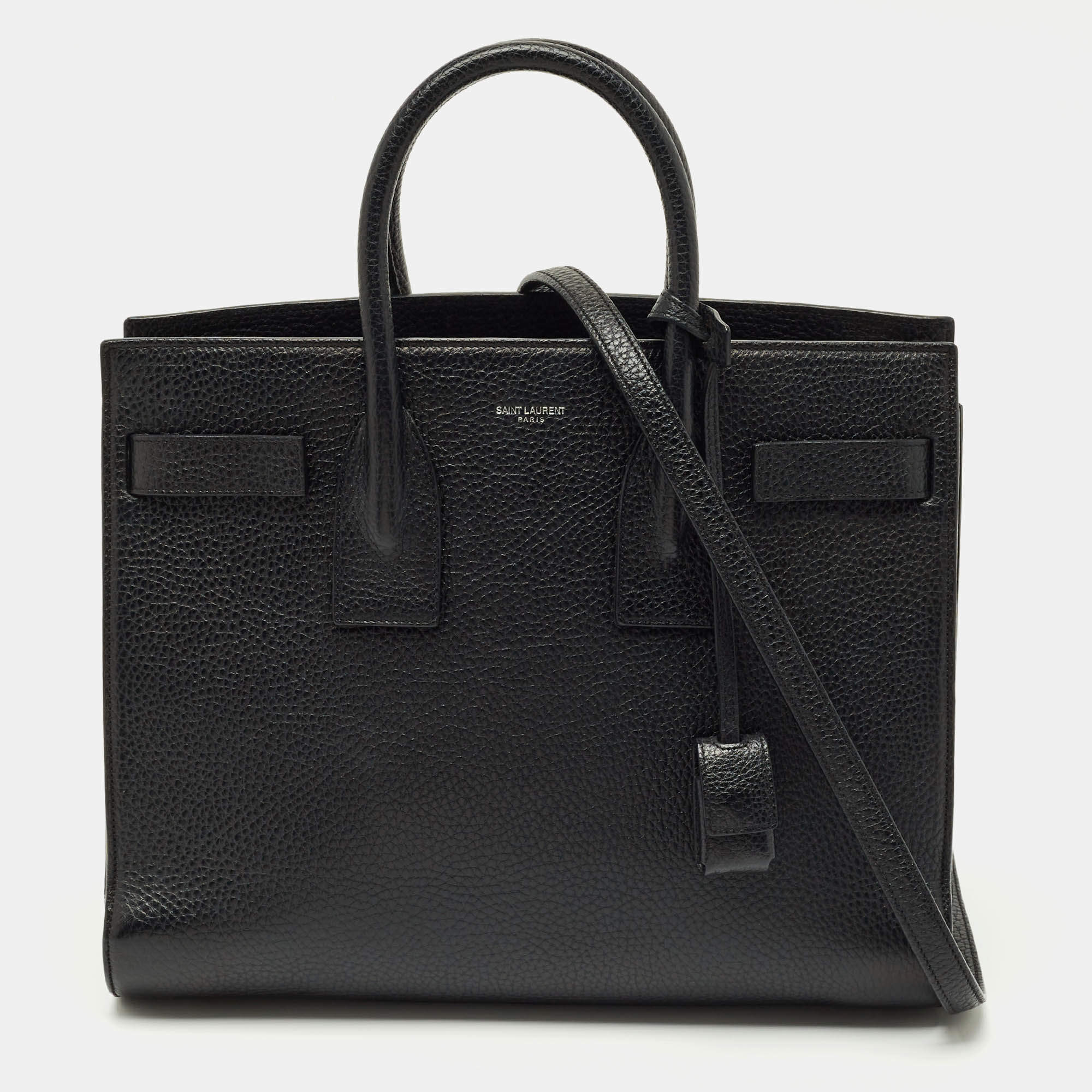 Pre Owned Saint Laurent Black Leather Small Classic Sac De Jour Tote