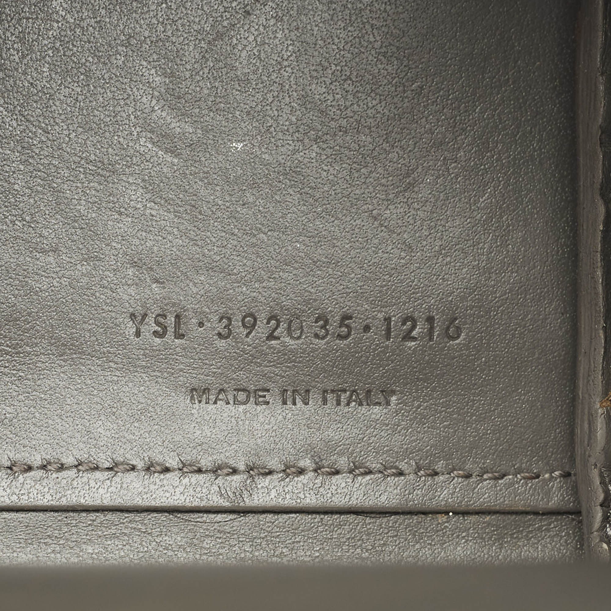 Saint Laurent Grey Croc Embossed Leather Nano Classic Sac De Jour Tote