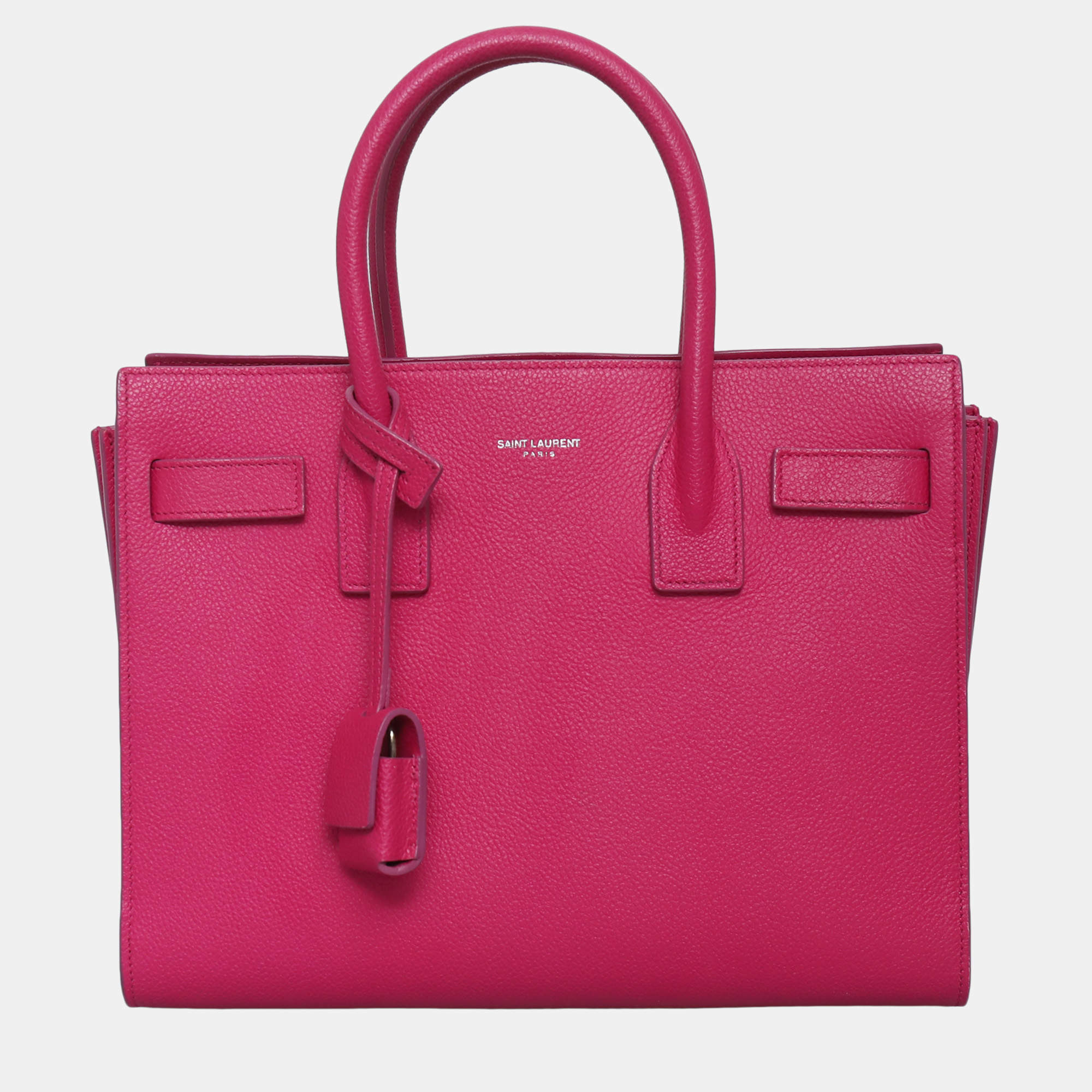 Pre Owned Saint Laurent Paris Grained Nano Sac De Jour Satchel Bag