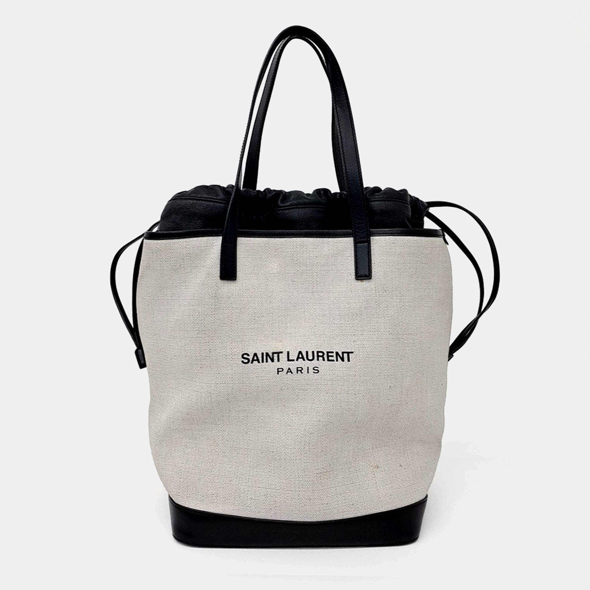 Pre Owned Saint Laurent Paris Teddy Shopper Bag