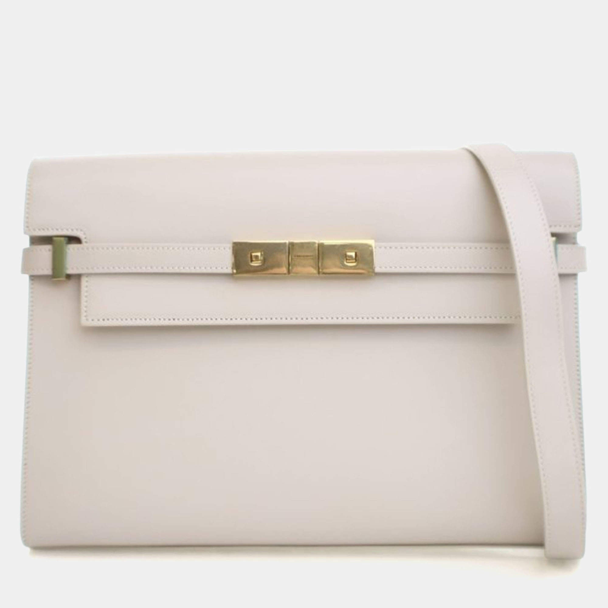 Pre Owned Saint Laurent Medium Leather Manhattan Shoulder Bag