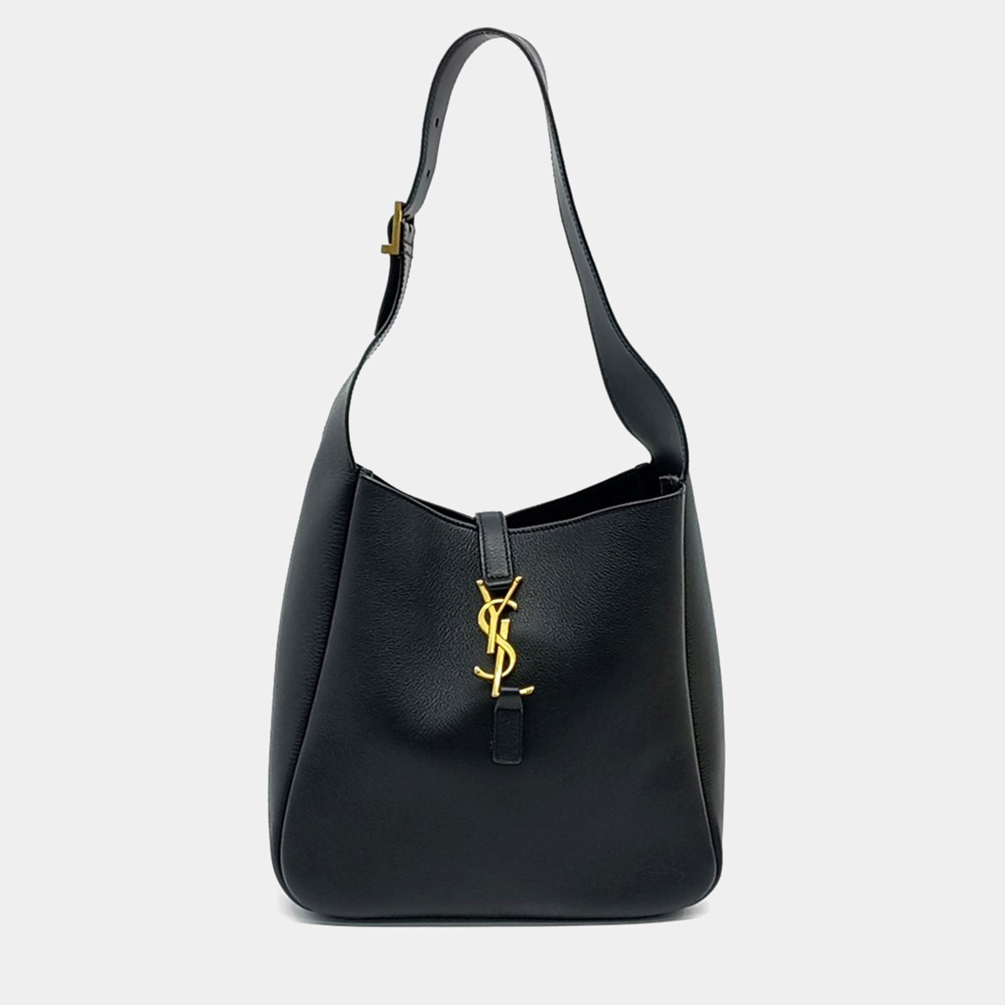 Pre Owned Saint Laurent Paris Black Leather LE 5 A 7 Small Hobo Bag