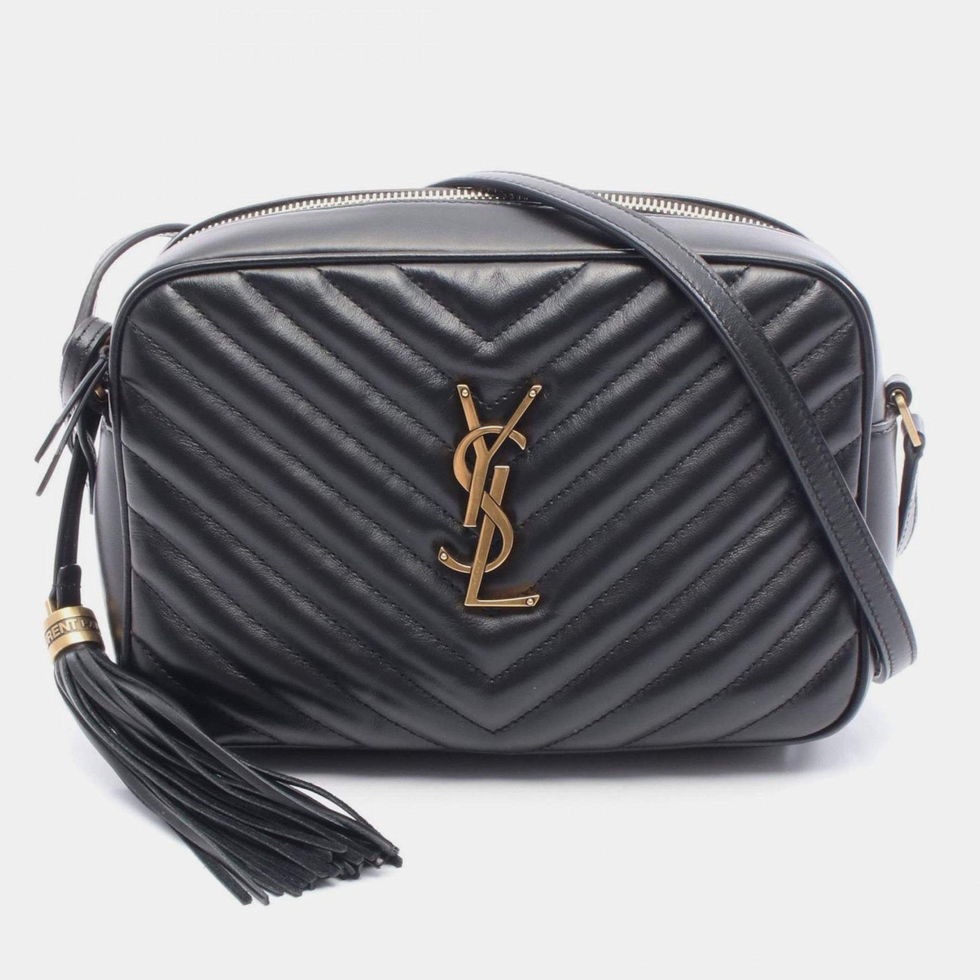 مملوكة مسبقًا Saint Laurent Paris Lou Monogram Camera Bag/Shoulder Bag Leather Black