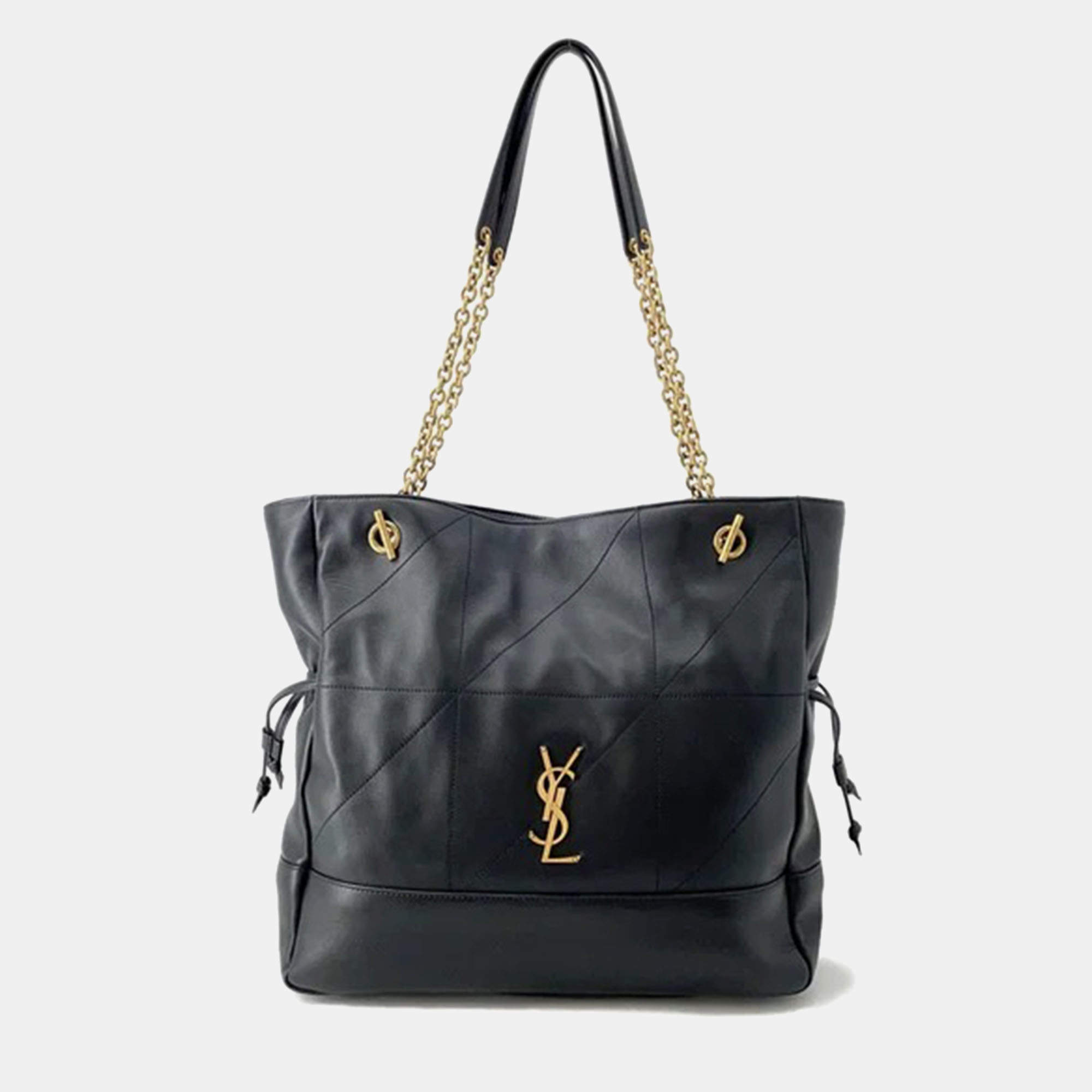 مملوكة مسبقًا Saint Laurent Paris Jamie Chain Tote Bag Black Leather