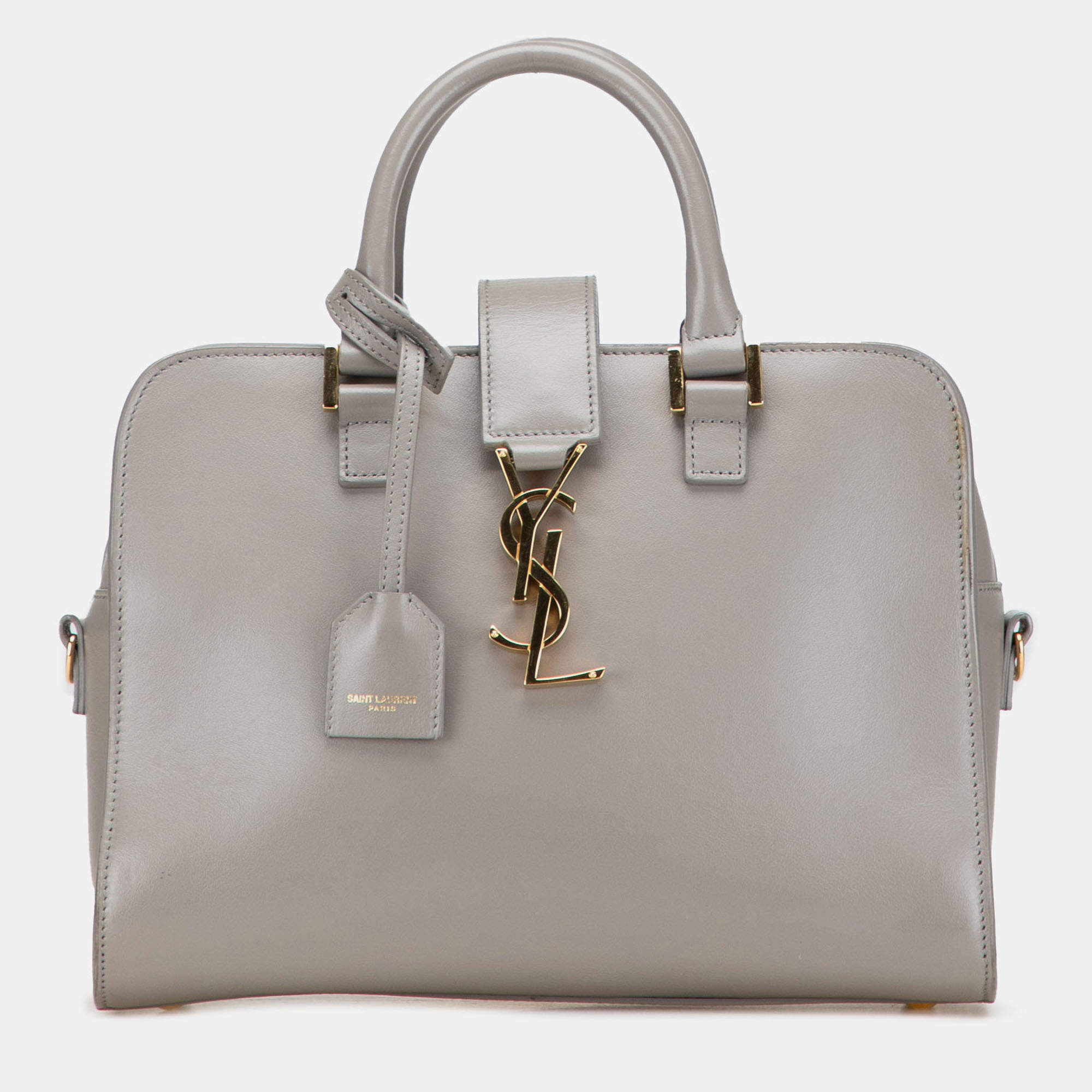 Pre Owned حقيبة سان لوران باريس كاباس مزينة بالجلد للرضع مع شعار الماركة