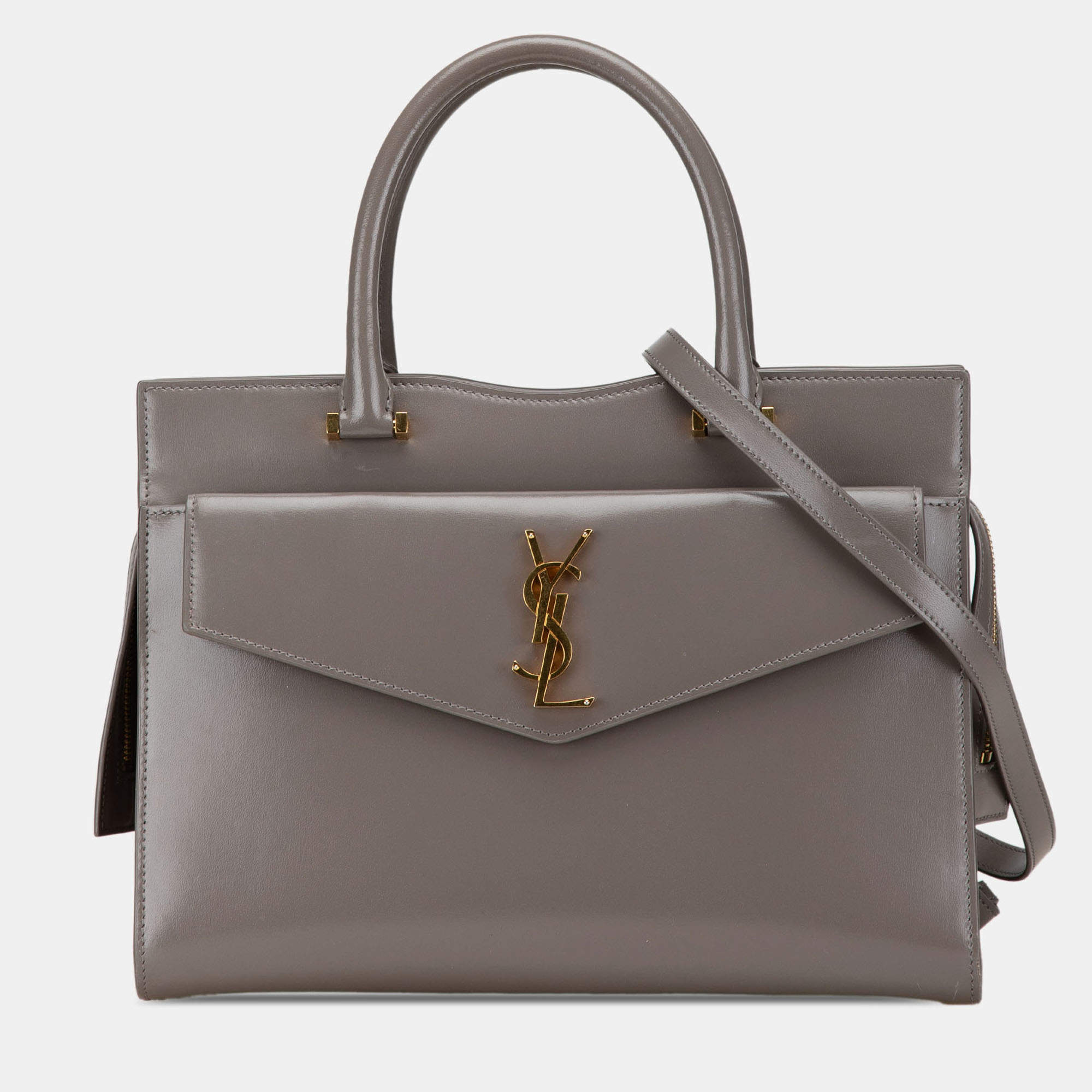 مملوكة مسبقًا Saint Laurent Paris Medium Leather Monogram Uptown Satchel