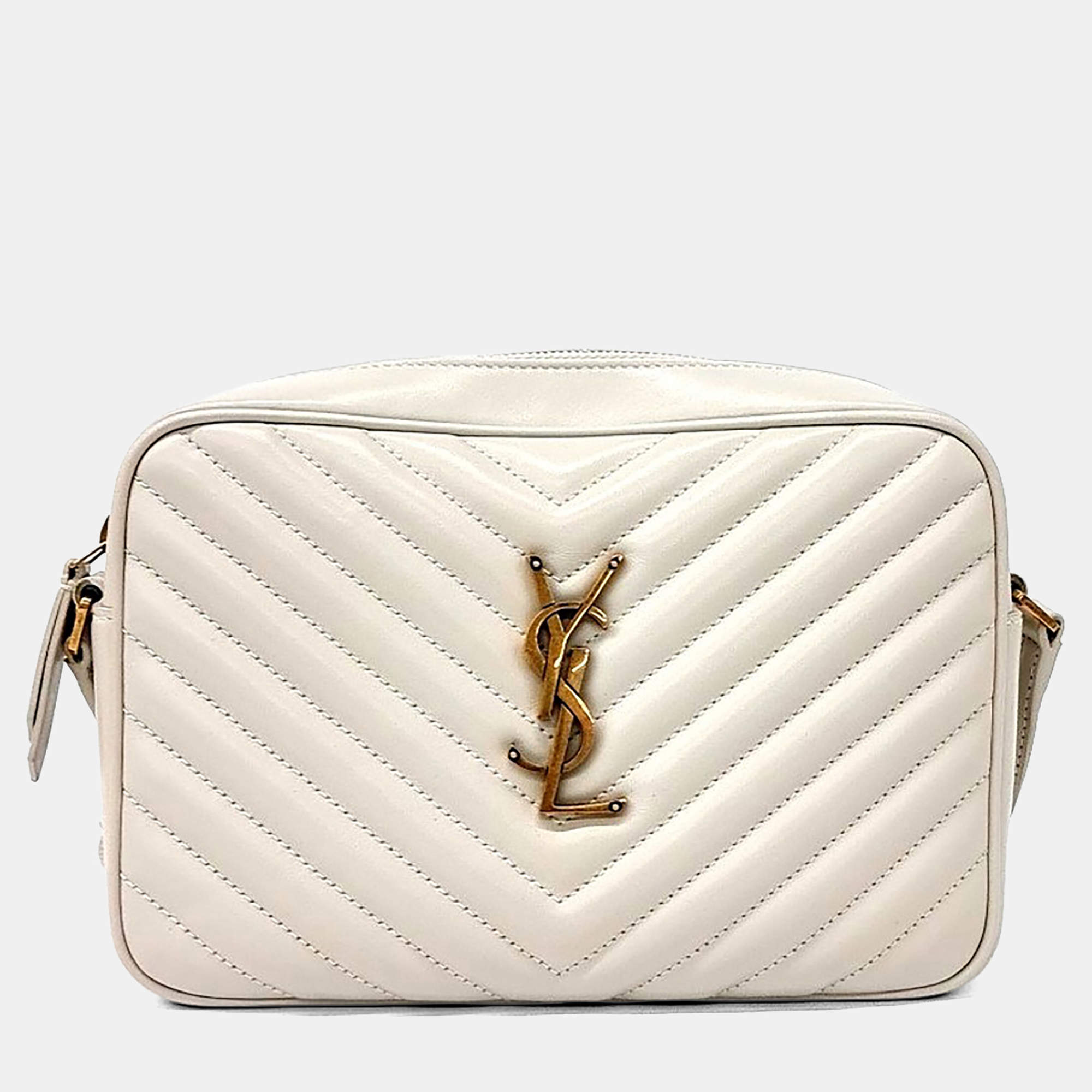 مملوكة مسبقًا Saint Laurent Paris Beige Leather Lou Camera Bag