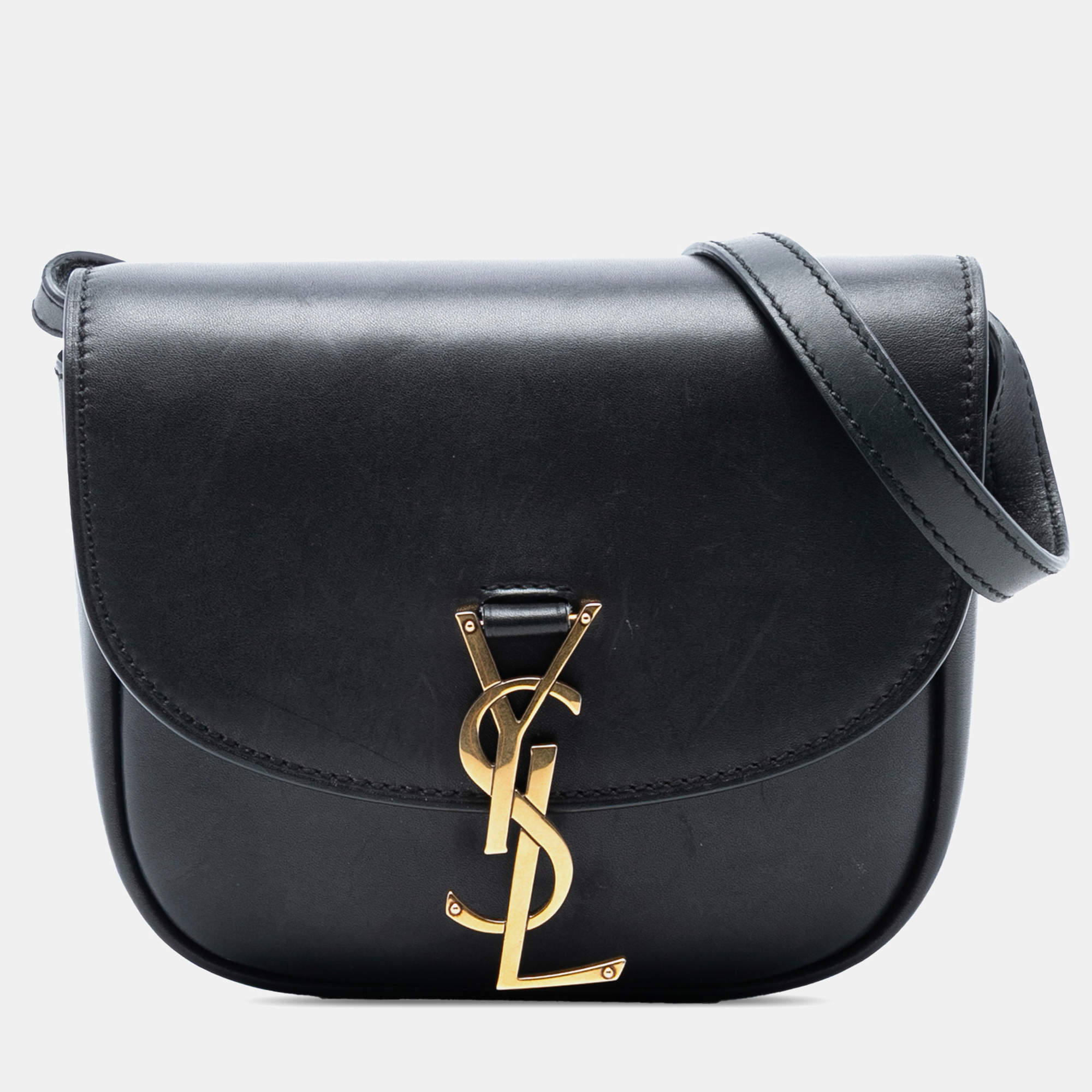مملوكة مسبقًا Saint Laurent Paris Black Small Leather Monogram Kaia Crossbody