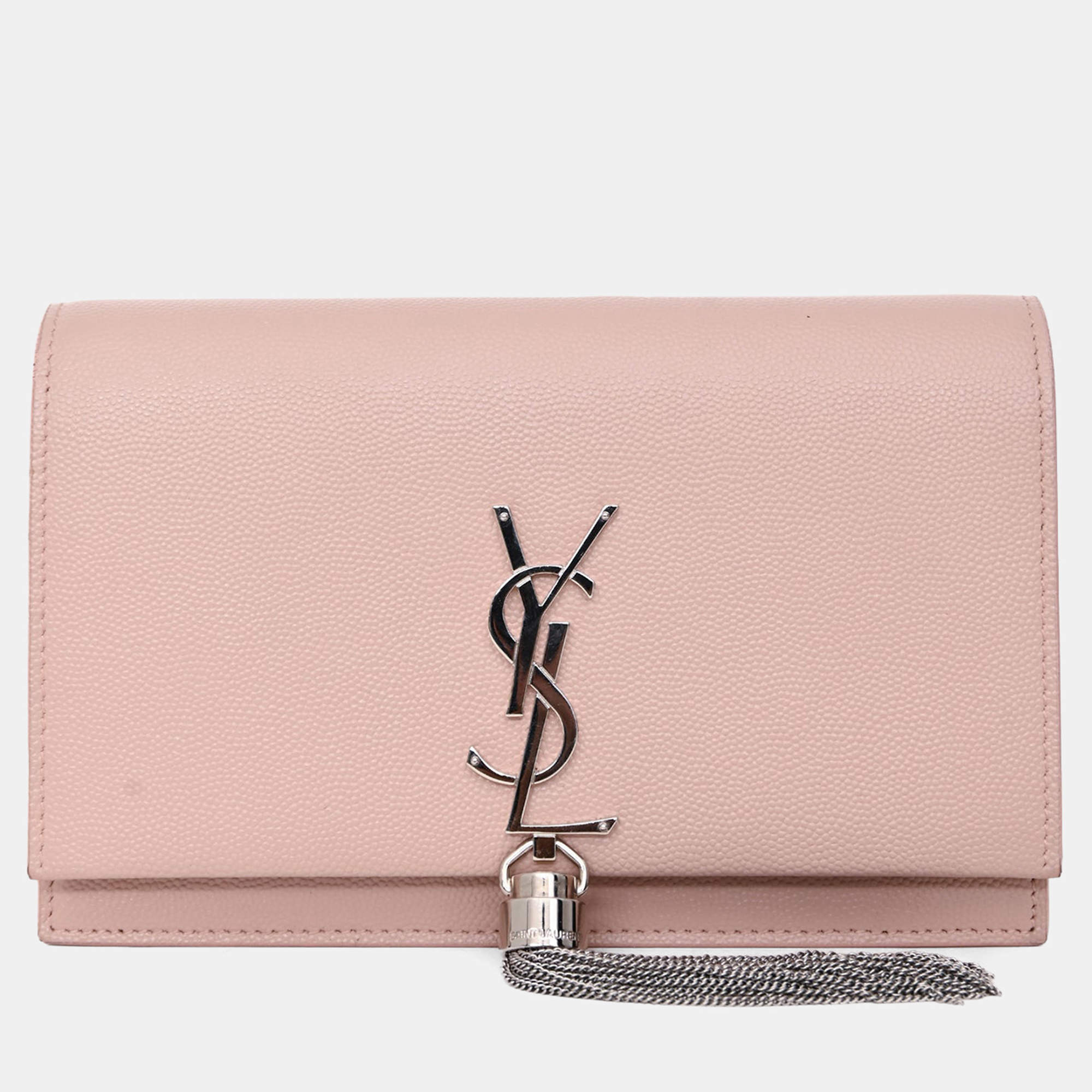 Pre Owned Saint Laurent Pink Small Kate Tassel Crossbody Bag