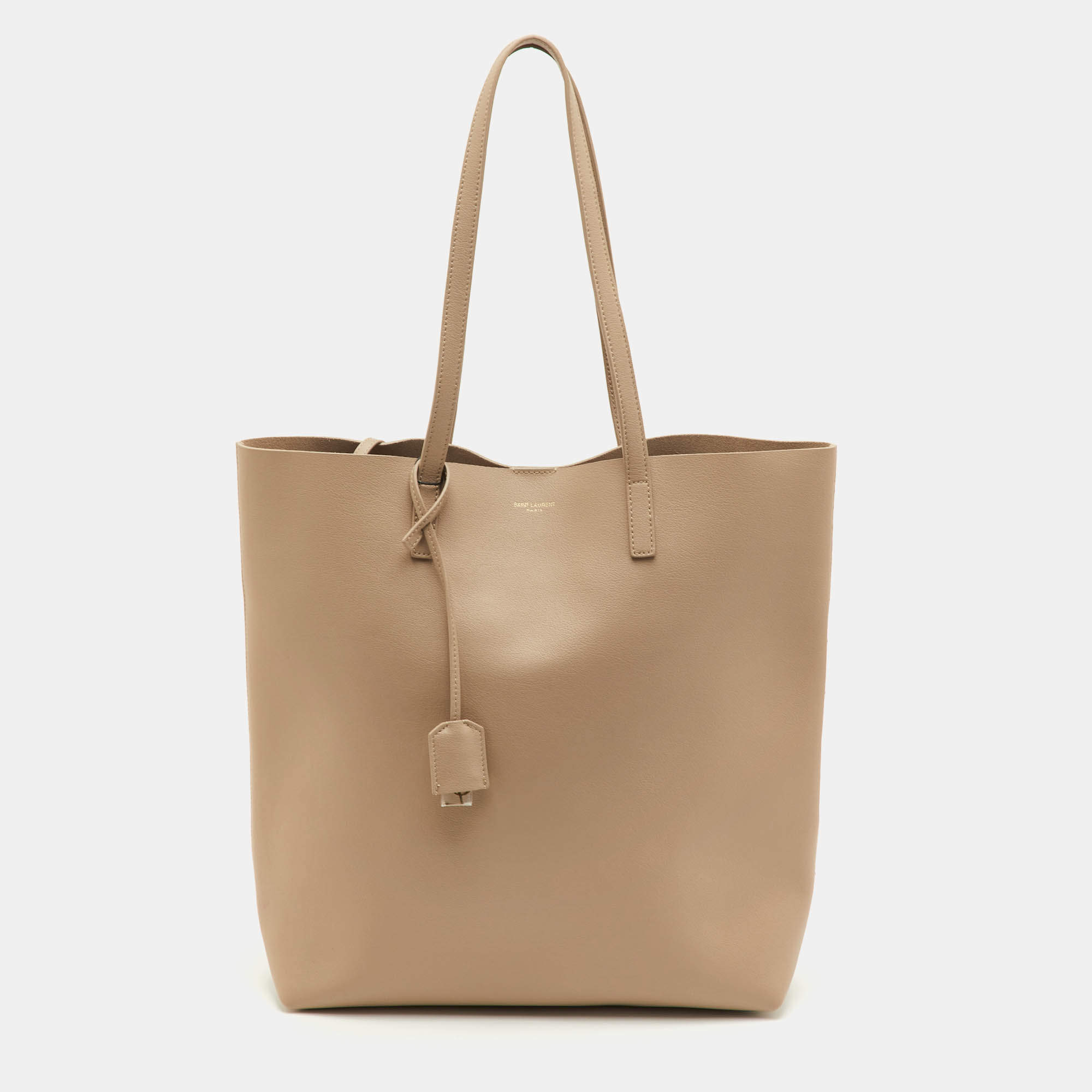 Pre Owned حقيبة يد تسوق سان لوران جلد بيج