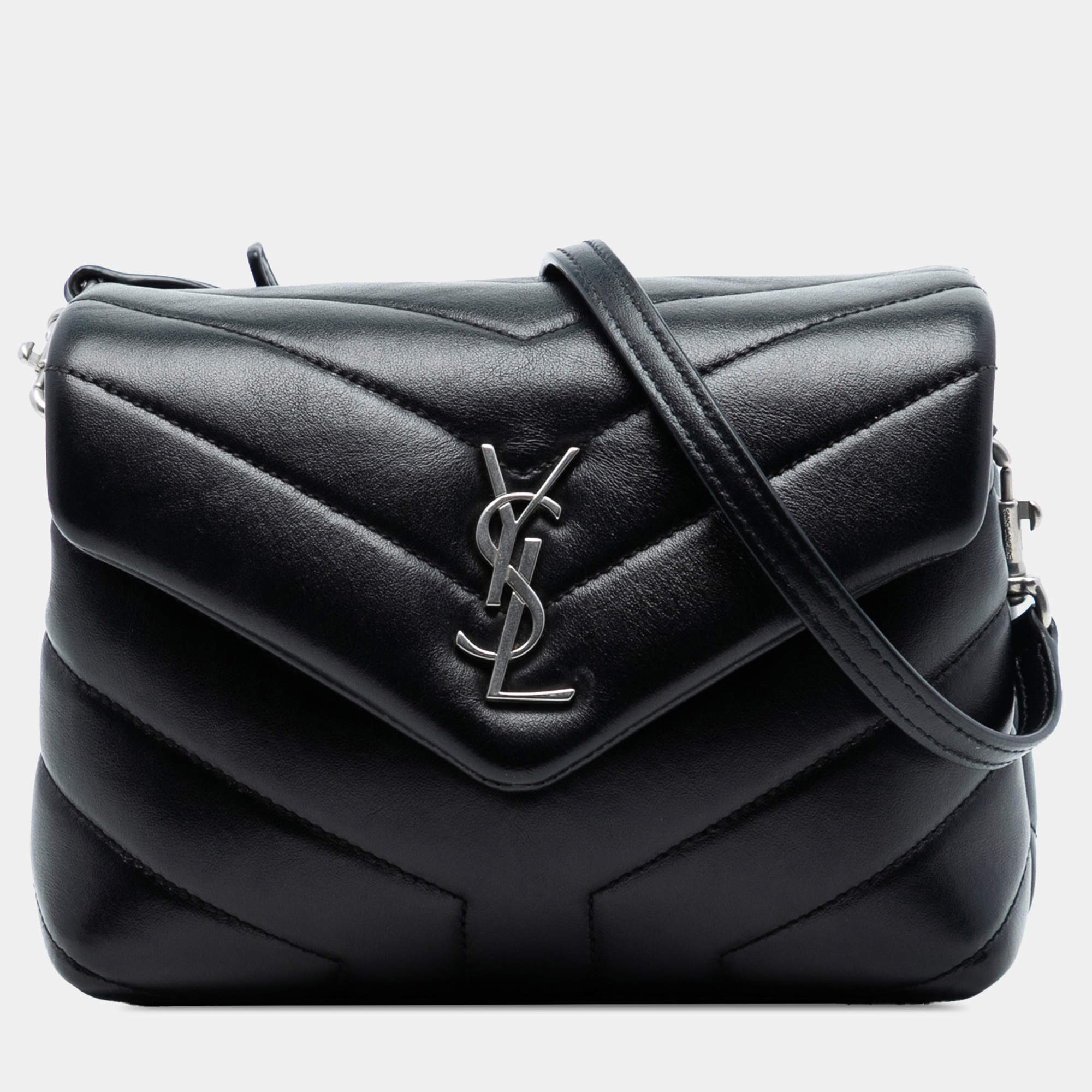 مملوكة مسبقًا Saint Laurent Paris Black Toy Matelasse Leather Monogram LouLou Crossbody