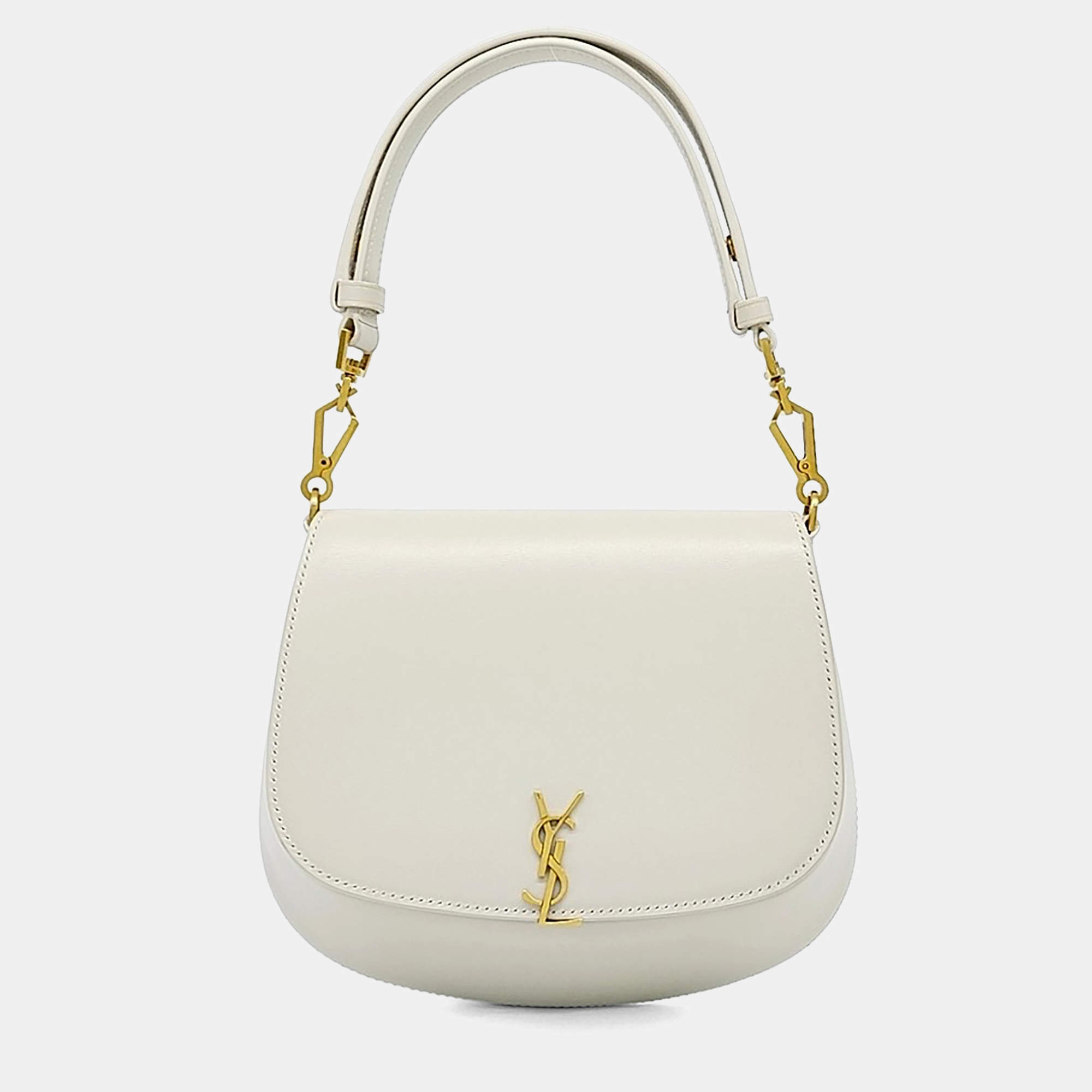 Pre Owned Saint Laurent Paris White Leather Voltaire Mini (800846)