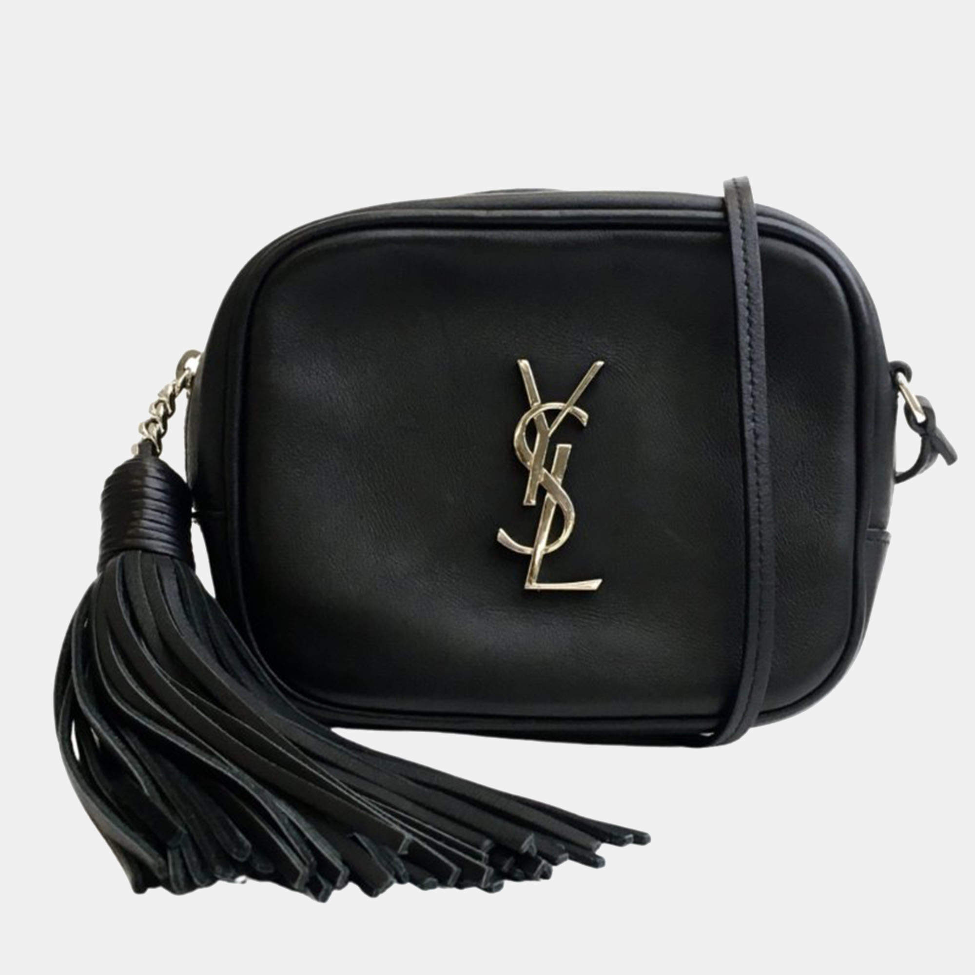 Pre Owned Saint Laurent Monogram Blogger Leather Crossbody Bag