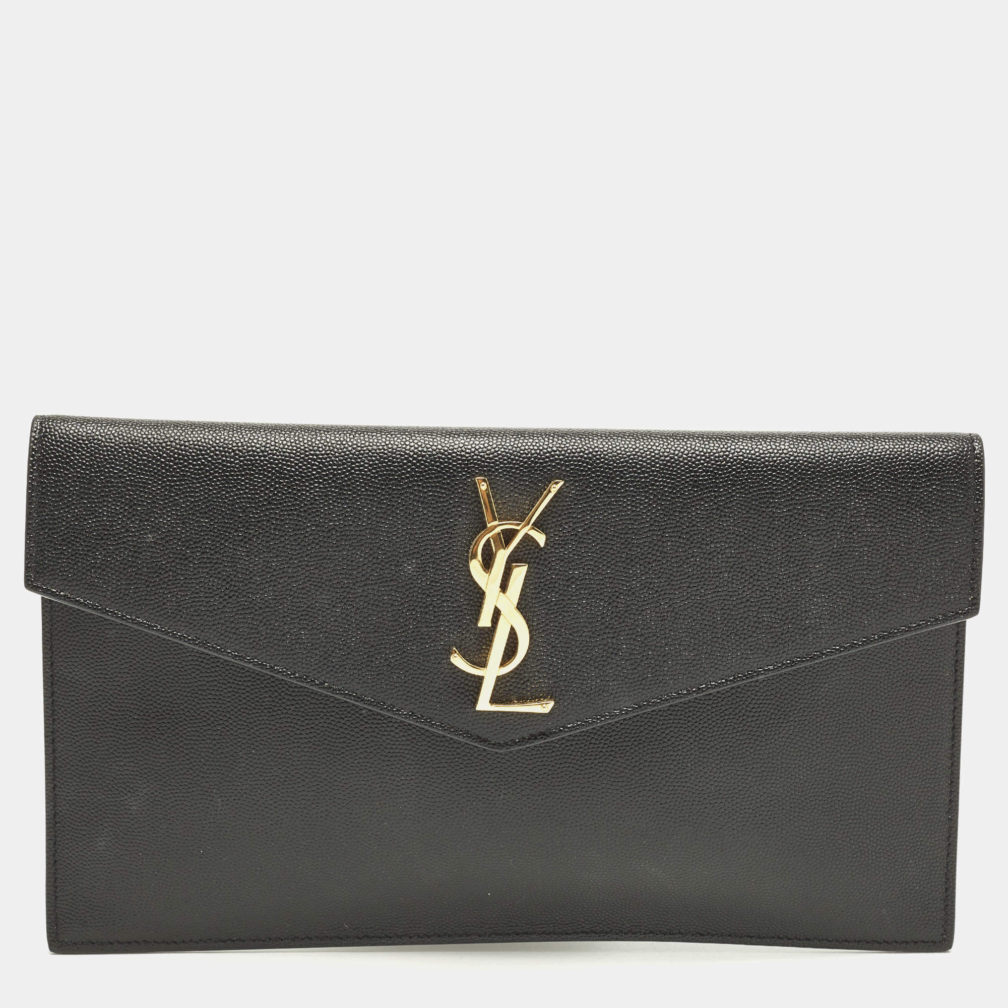 مملوكة مسبقًا Saint Laurent Uptown Black Leather Pouch