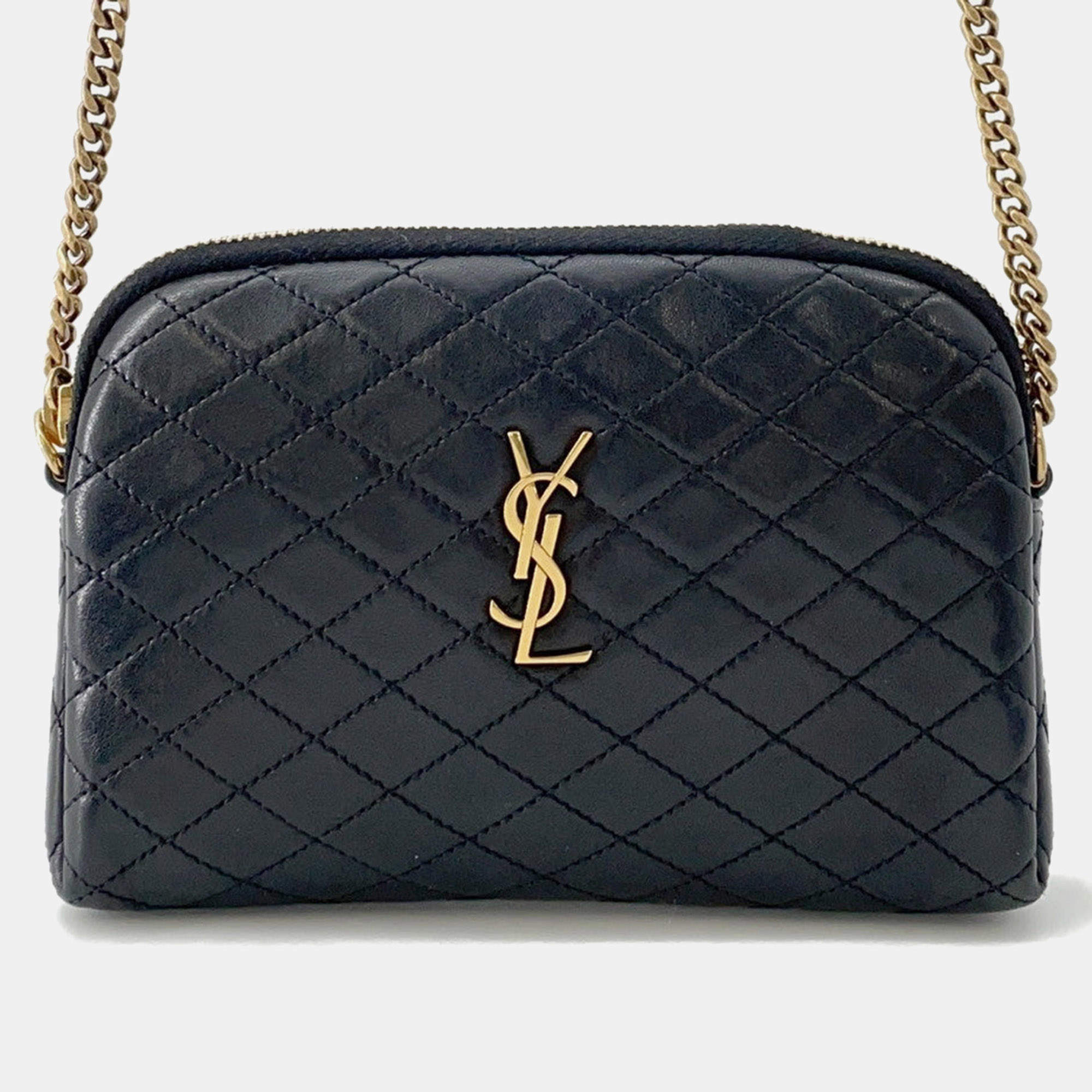 مملوكة مسبقًا Saint Laurent Paris Gabby Shoulder Bag Black Leather
