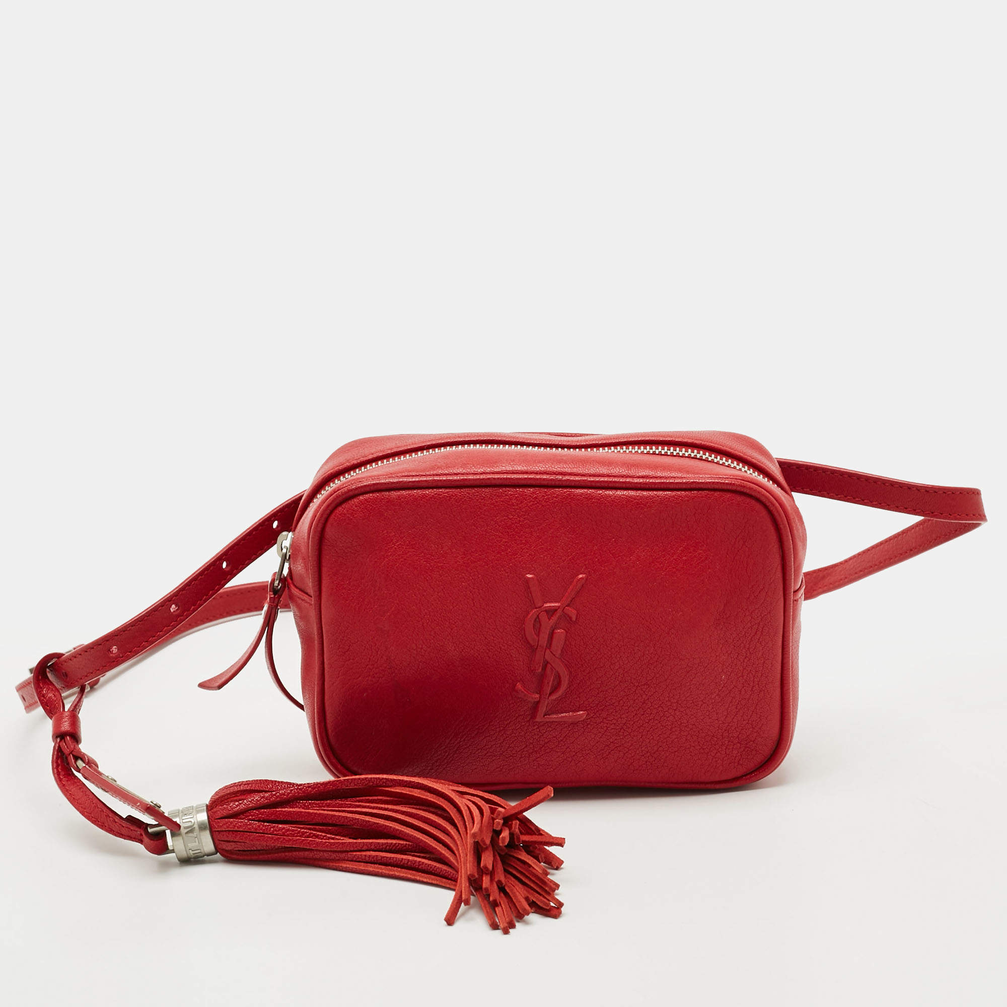 مملوكة مسبقًا Saint Laurent Monogram Lou Red Leather Belt Bag