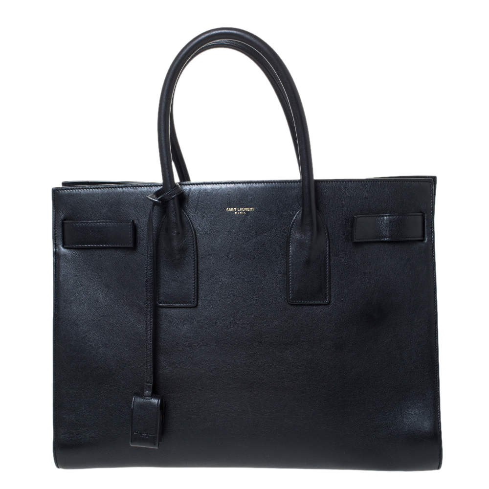 Pre Owned Saint Laurent Black Leather Large Classic Sac De Jour Tote