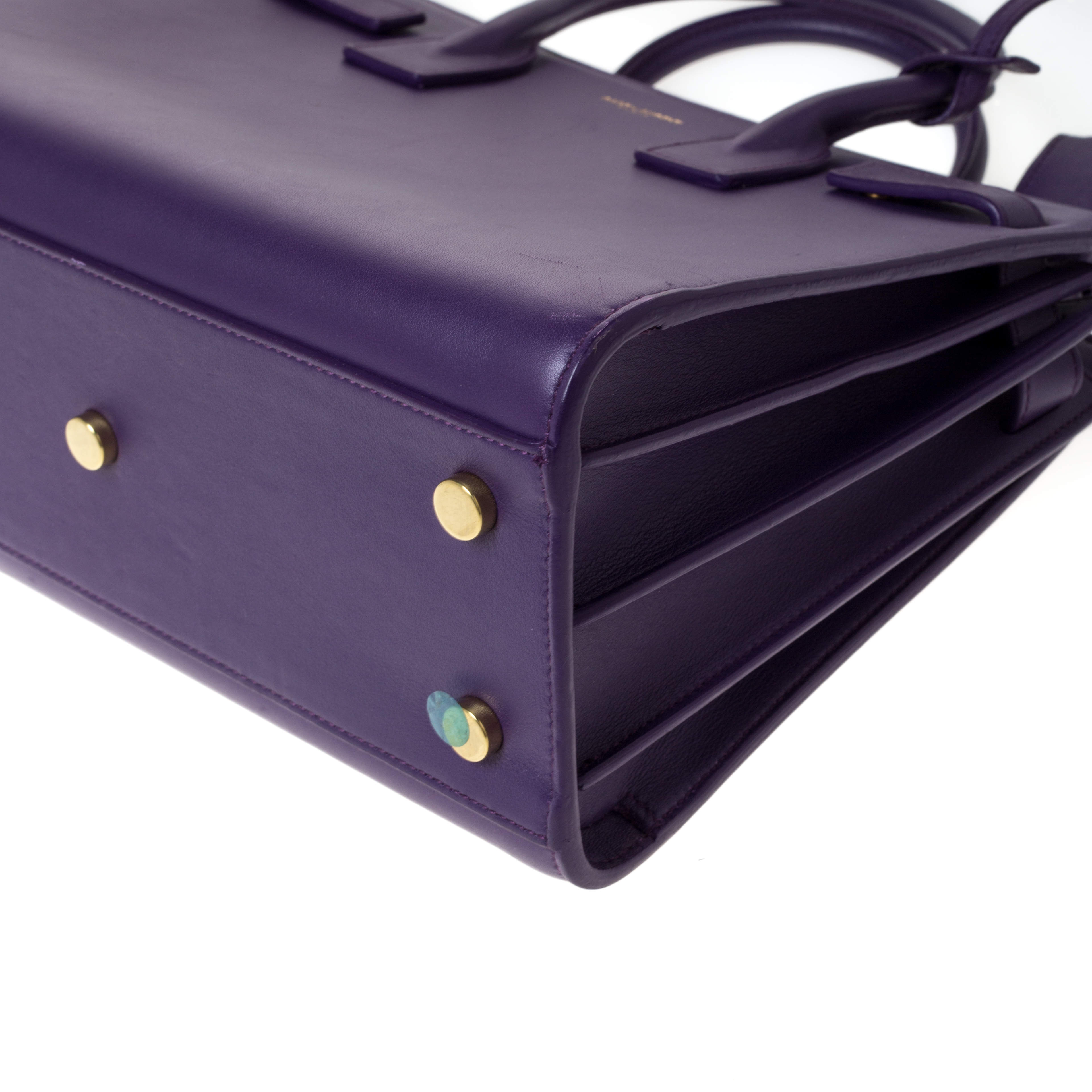 purple leather briefcase