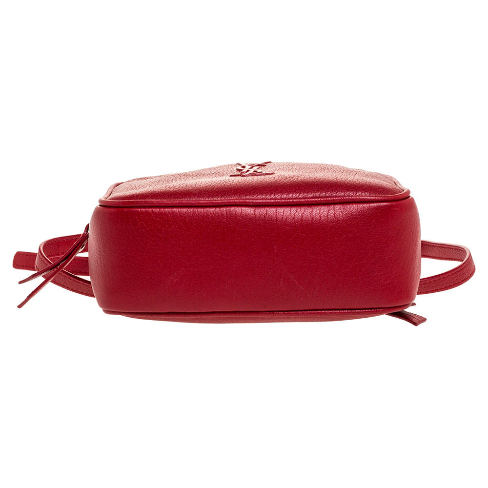 Yves Saint Laurent Red Leather Monogram Lou Belt Bag - Yoogi's Closet