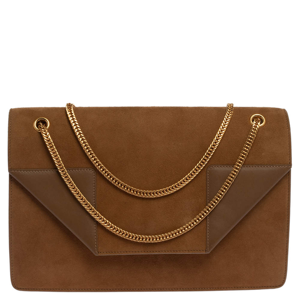 Saint Laurent Tan Suede and Leather Medium Betty Shoulder Bag