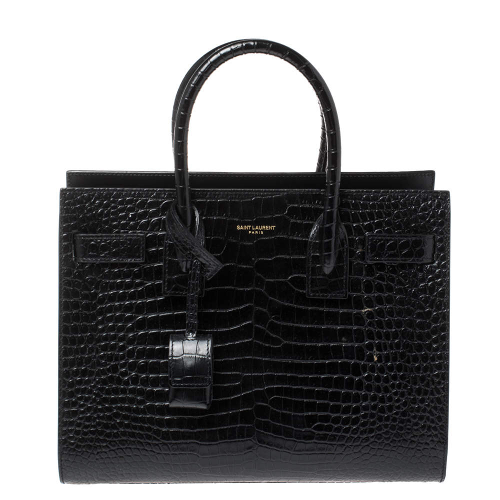 saint laurent sac de jour croc embossed