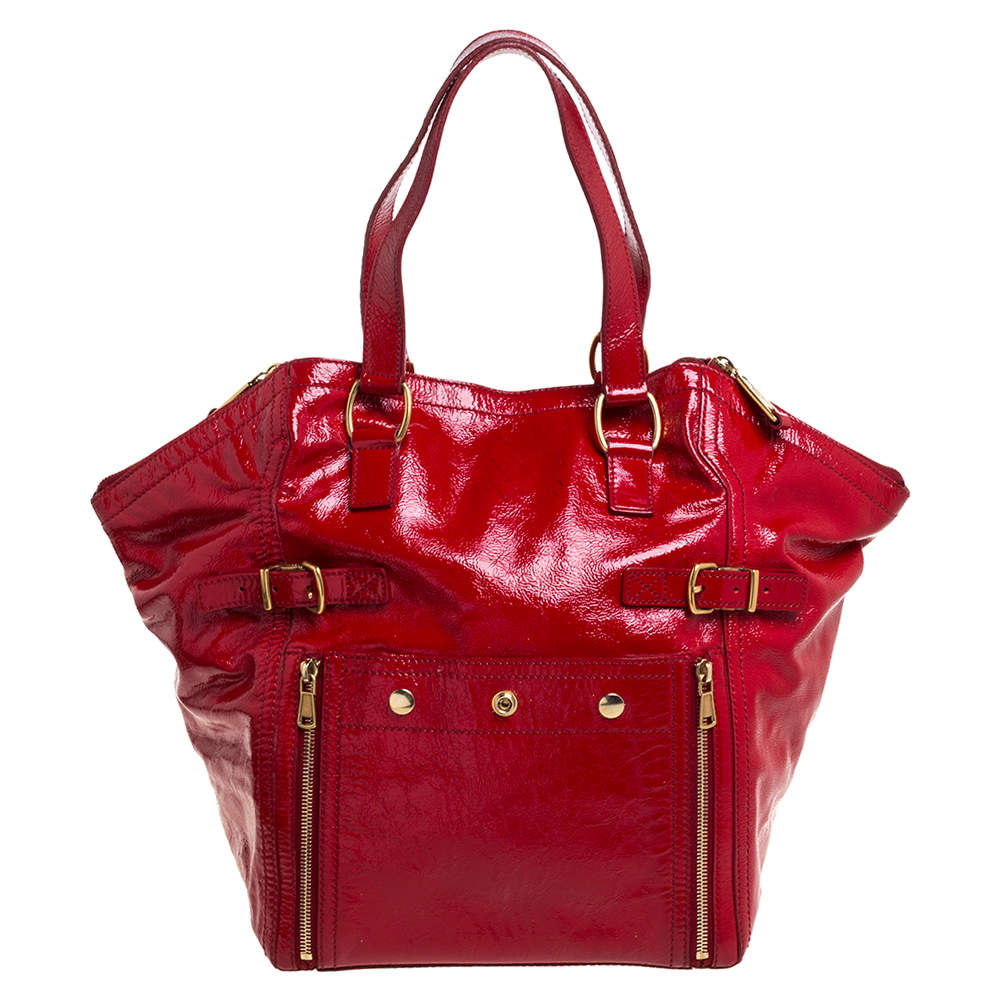 مملوكة مسبقًا Yves Saint Laurent Red Patent Leather Large Downtown Tote