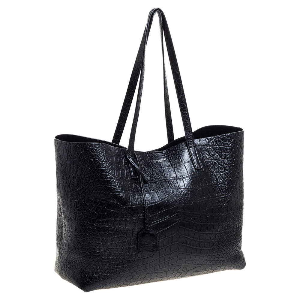 Shopping leather tote Saint Laurent Black in Leather - 35831824