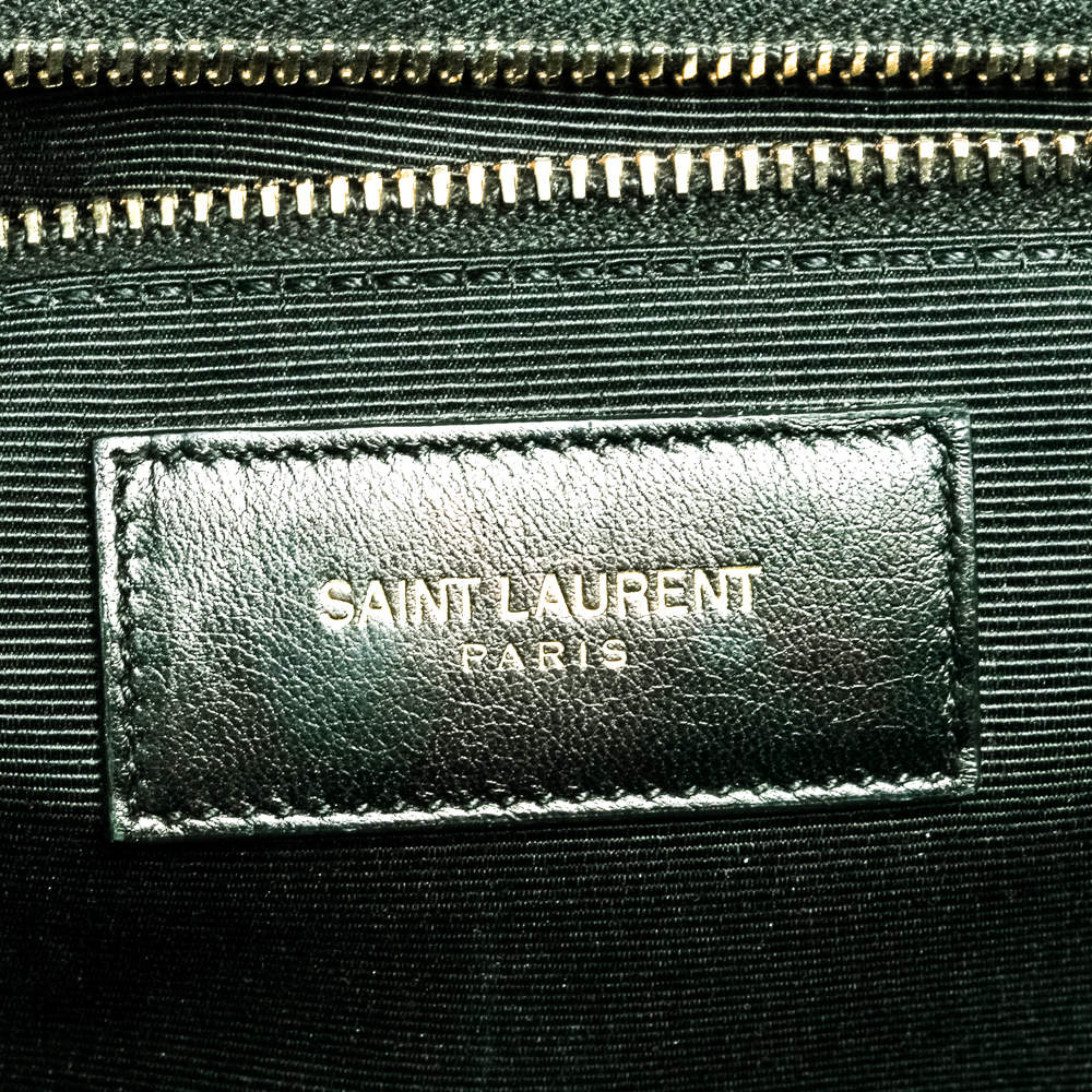 Pre Owned Saint Laurent Black Matelasse Leather Large Cassandre Flap Bag