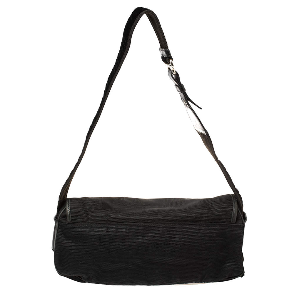 Yves Saint Laurent Black Canvas And Leather Messenger Bag
