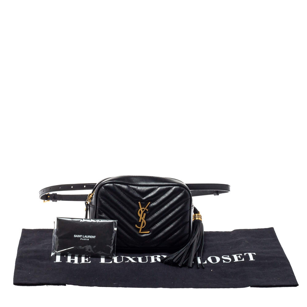 Authentic] YSL Saint Laurent LOU BELT BAG IN QUILTED LEATHER—BLACK
