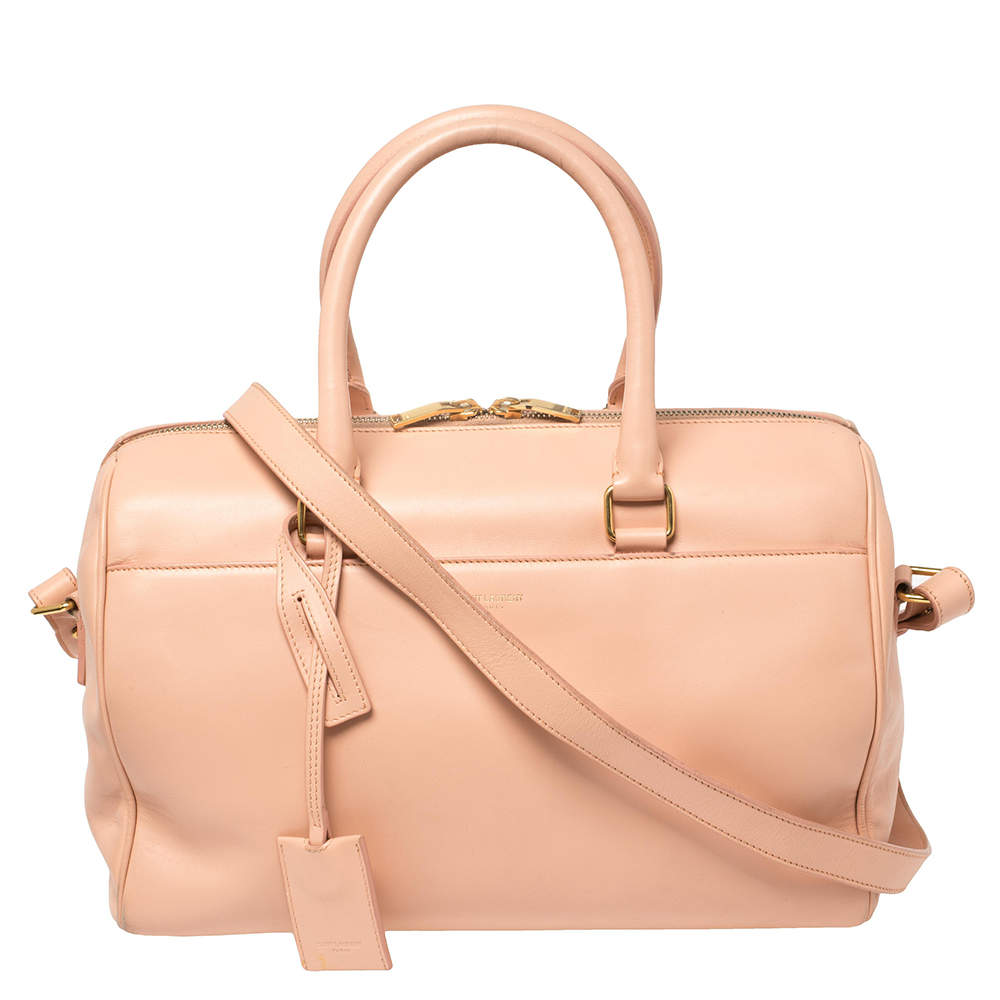 Pre Owned Saint Laurent Salmon Leather Classic Duffle 6 Bag