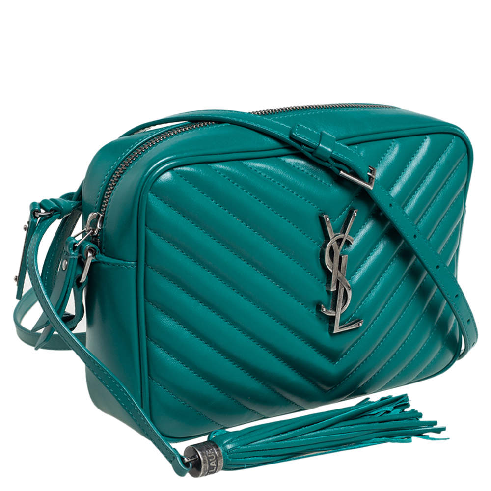 Saint Laurent Lou Quilted Camera Bag in Green
