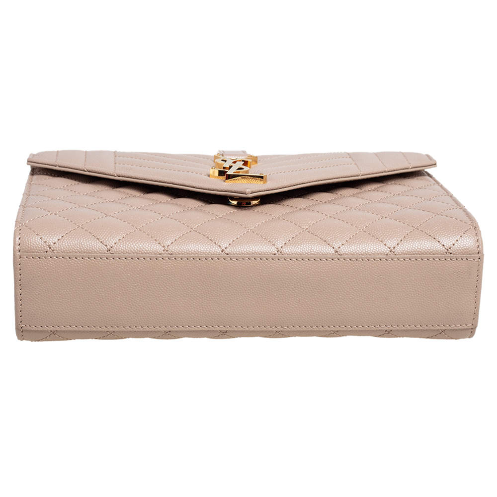 Saint Laurent - Beige Quilted Envelope Bag – The Luxurious Shop