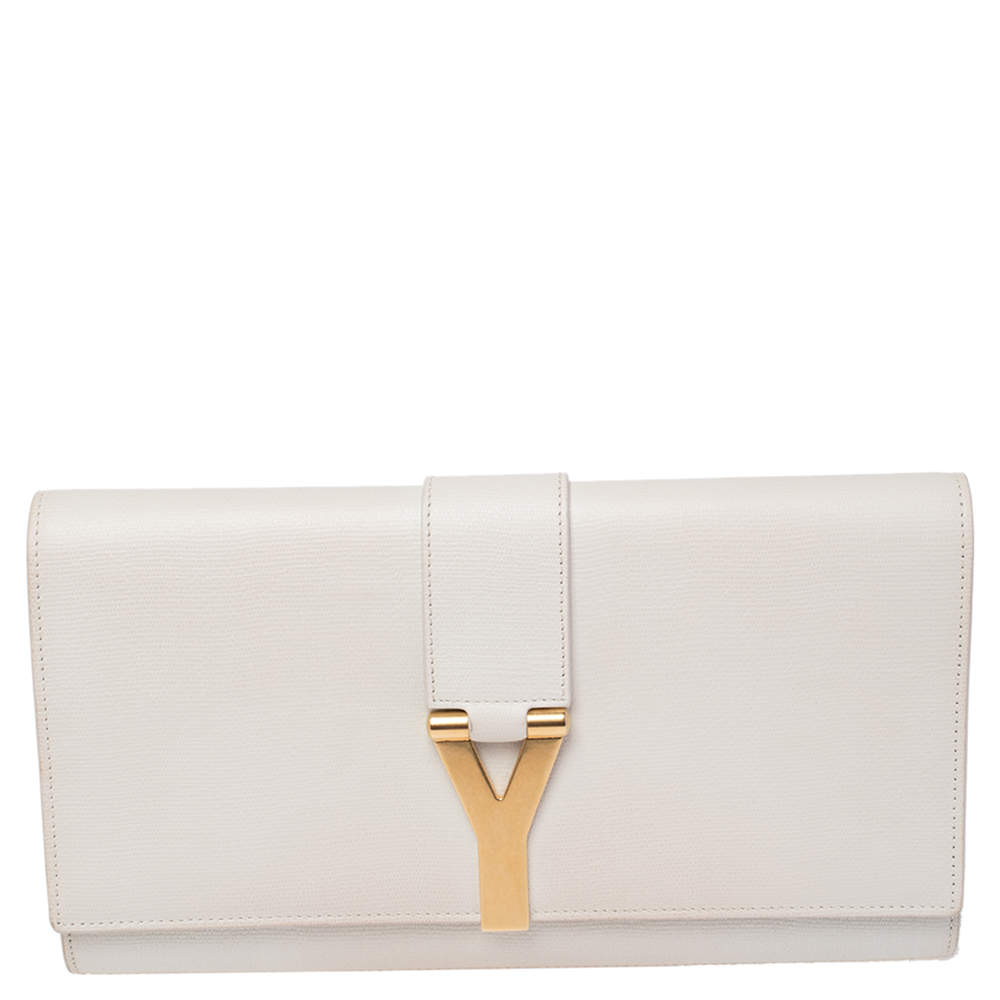 Saint Laurent White Leather Y-Ligne Clutch Saint Laurent Paris | The ...