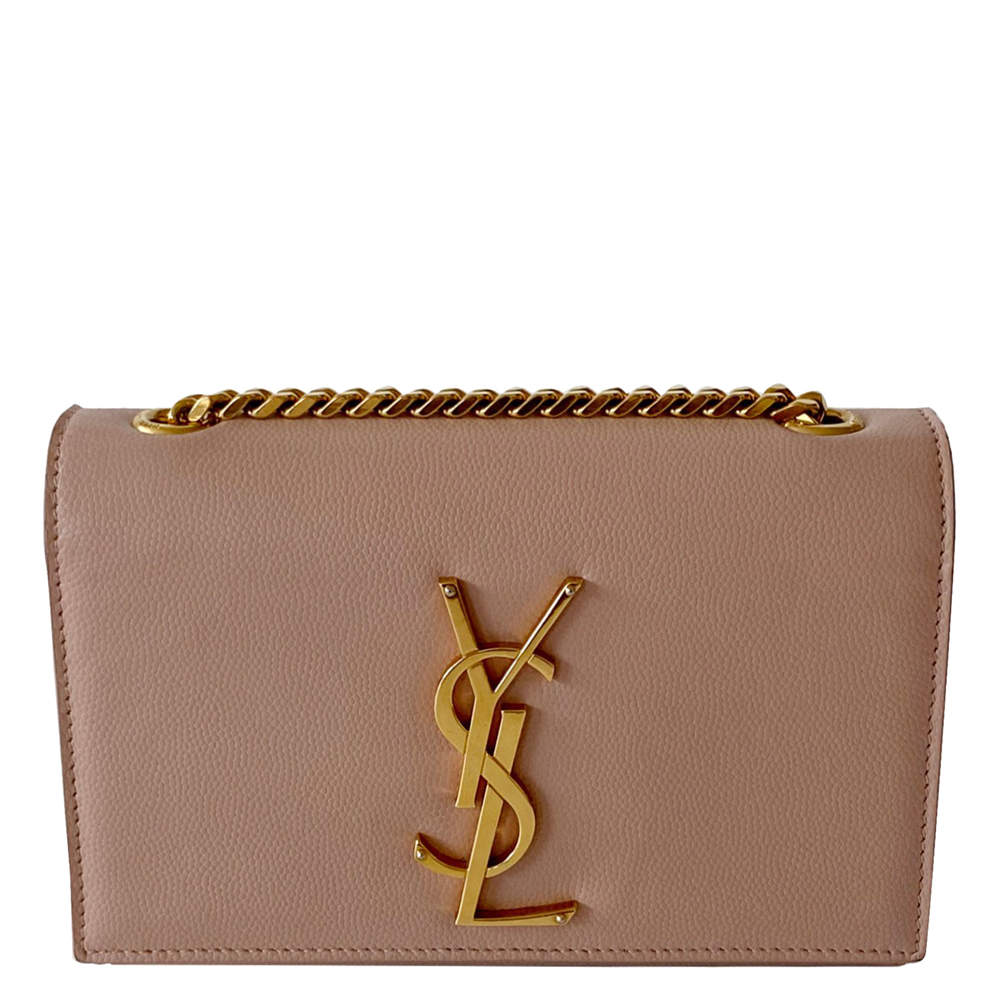 Saint Laurent Paris Beige Leather Kate Chain Bag