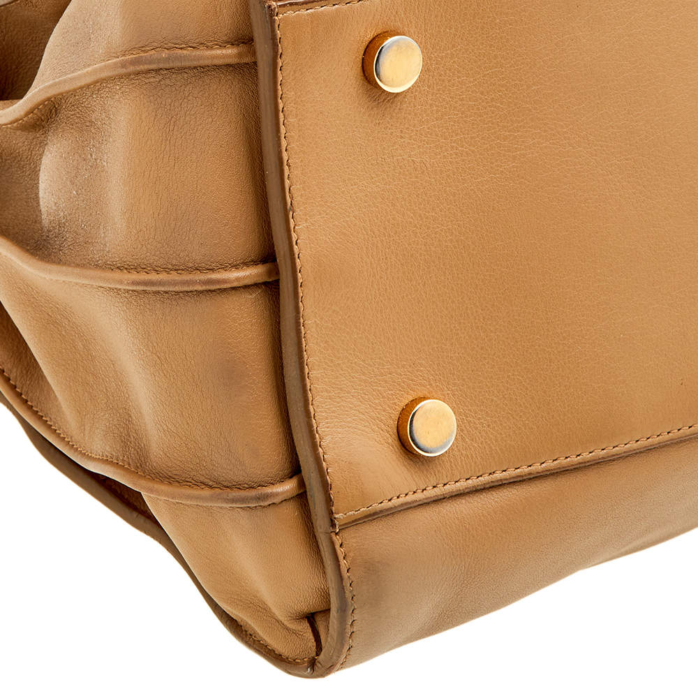 Saint Laurent Sac De Jour Large Beige Leather Top Handle Bag New