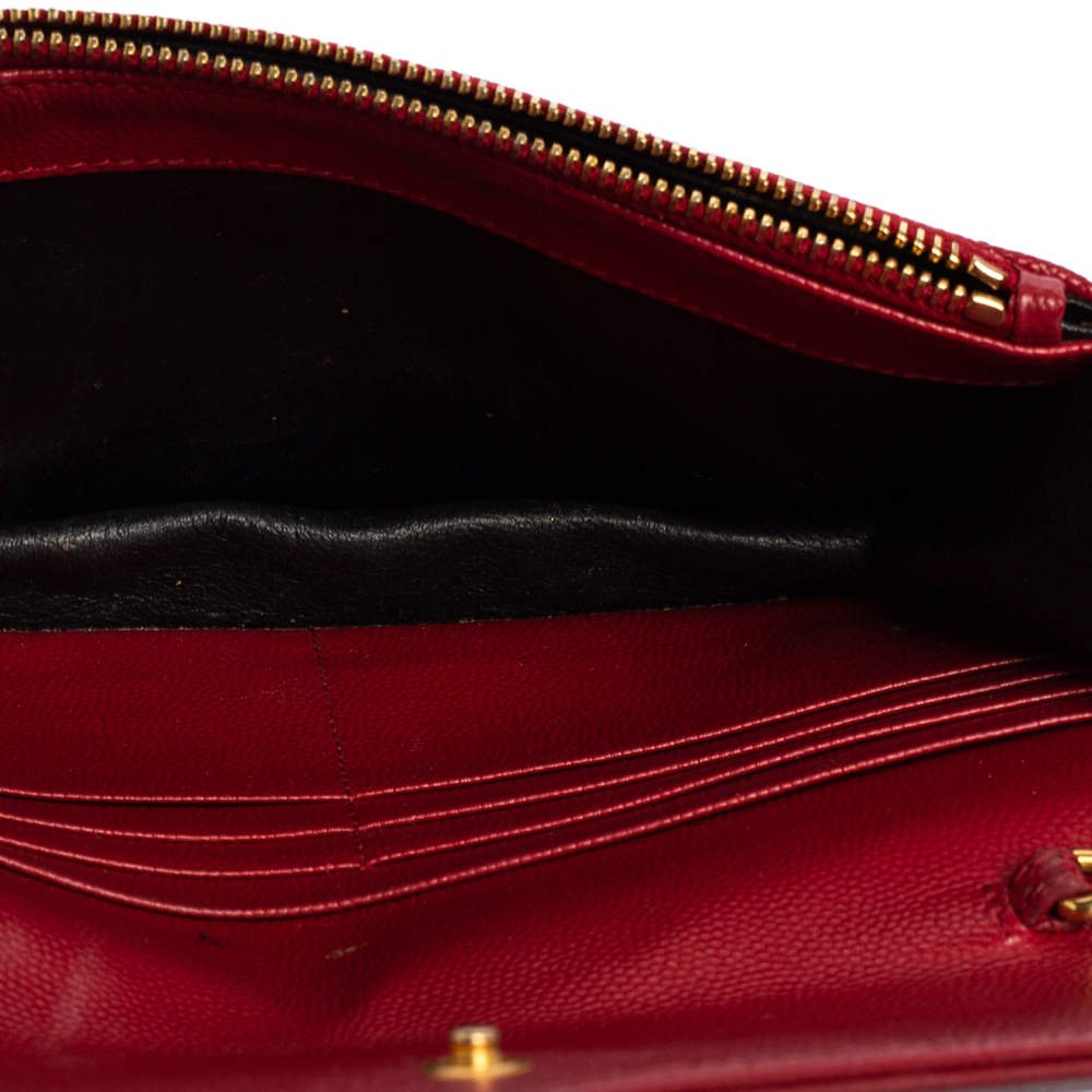 Leather wallet Yves Saint Laurent Red in Leather - 25675165