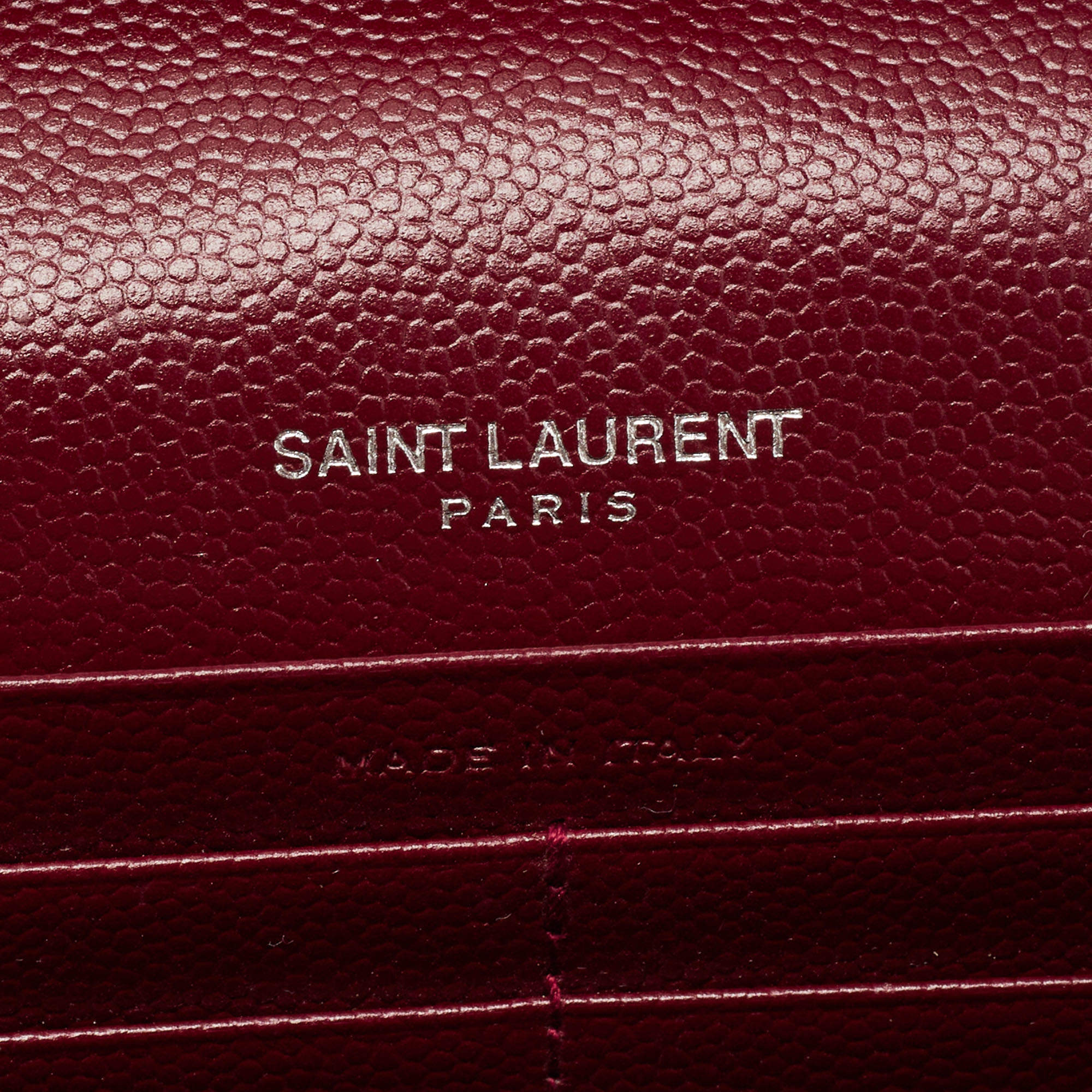 Saint Laurent Black Leather Cassandre Chain Clutch – Luxe Marché India