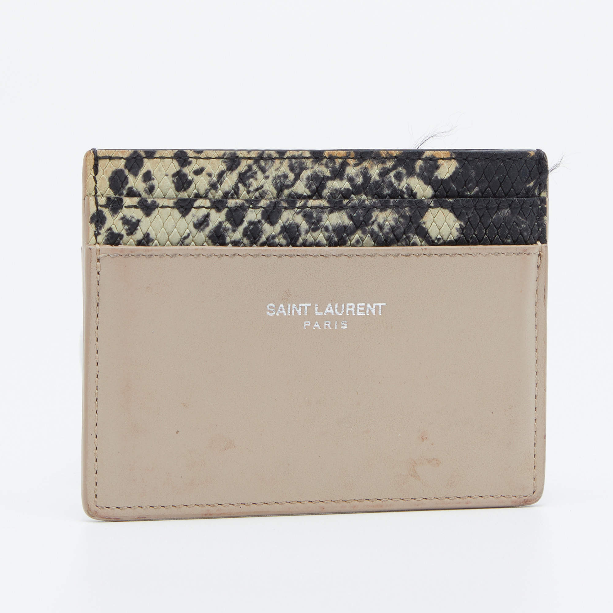 Monogram Leather Card Holder in Beige - Saint Laurent