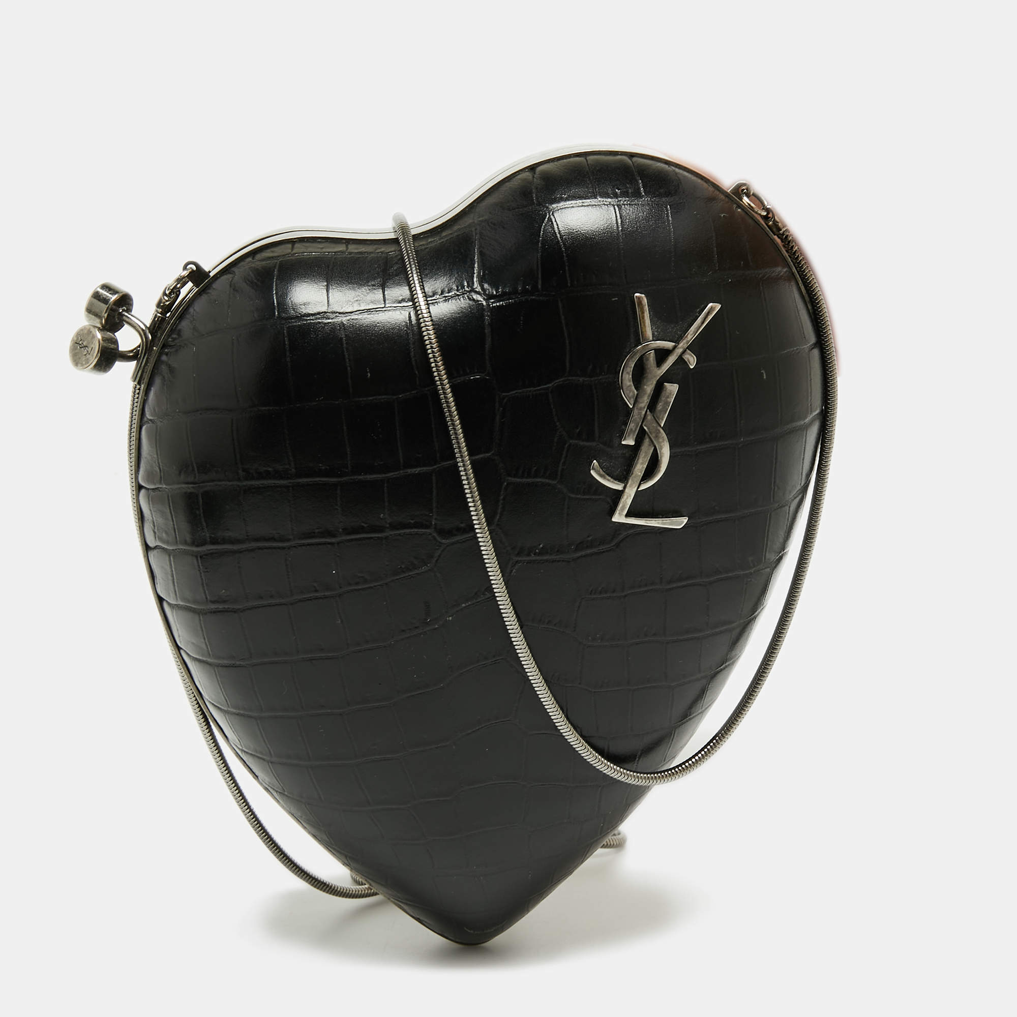 Saint Laurent Shoulder Bag - YSL Heart Shaped Patent Leather Love