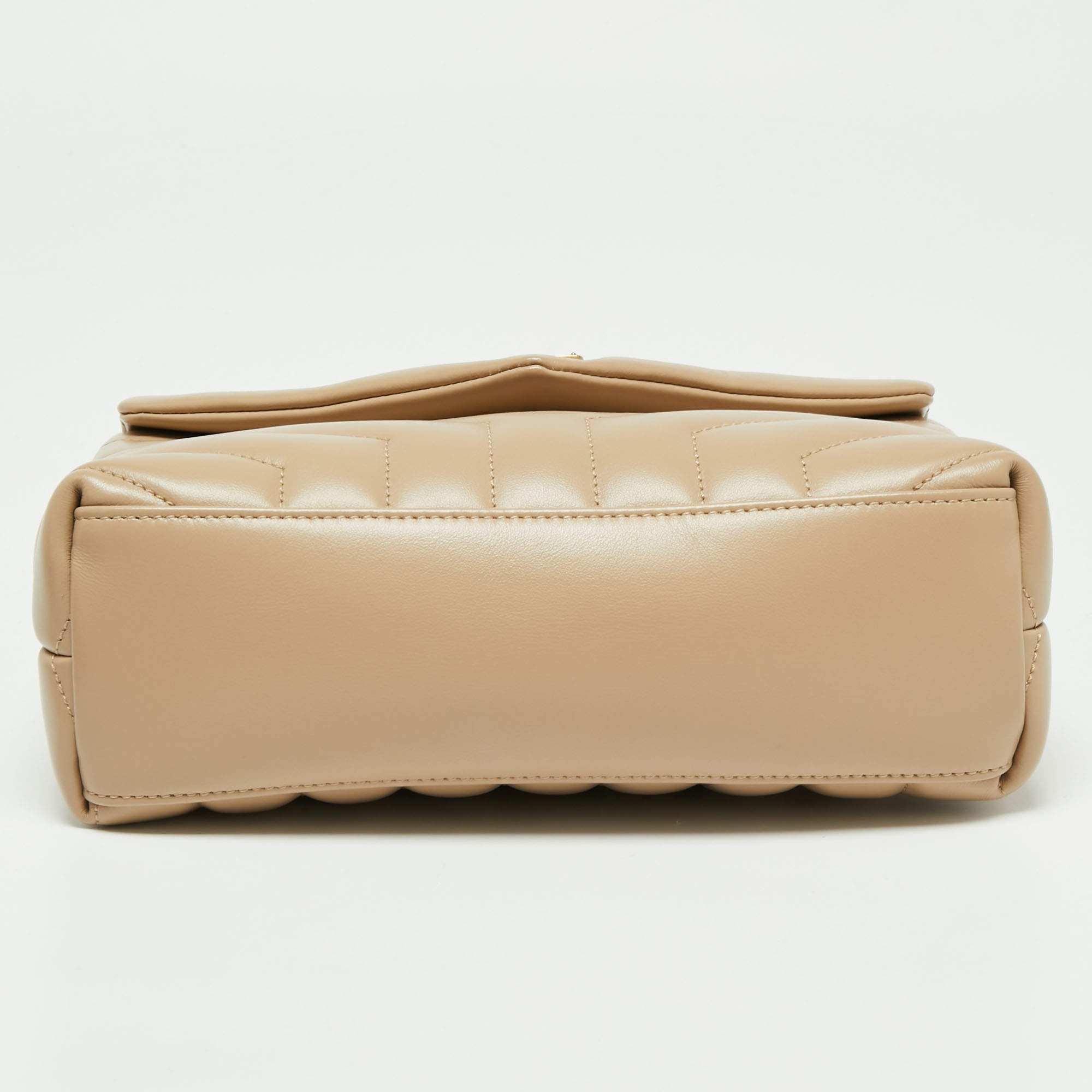 Lou leather mini bag Saint Laurent Beige in Leather - 32285001