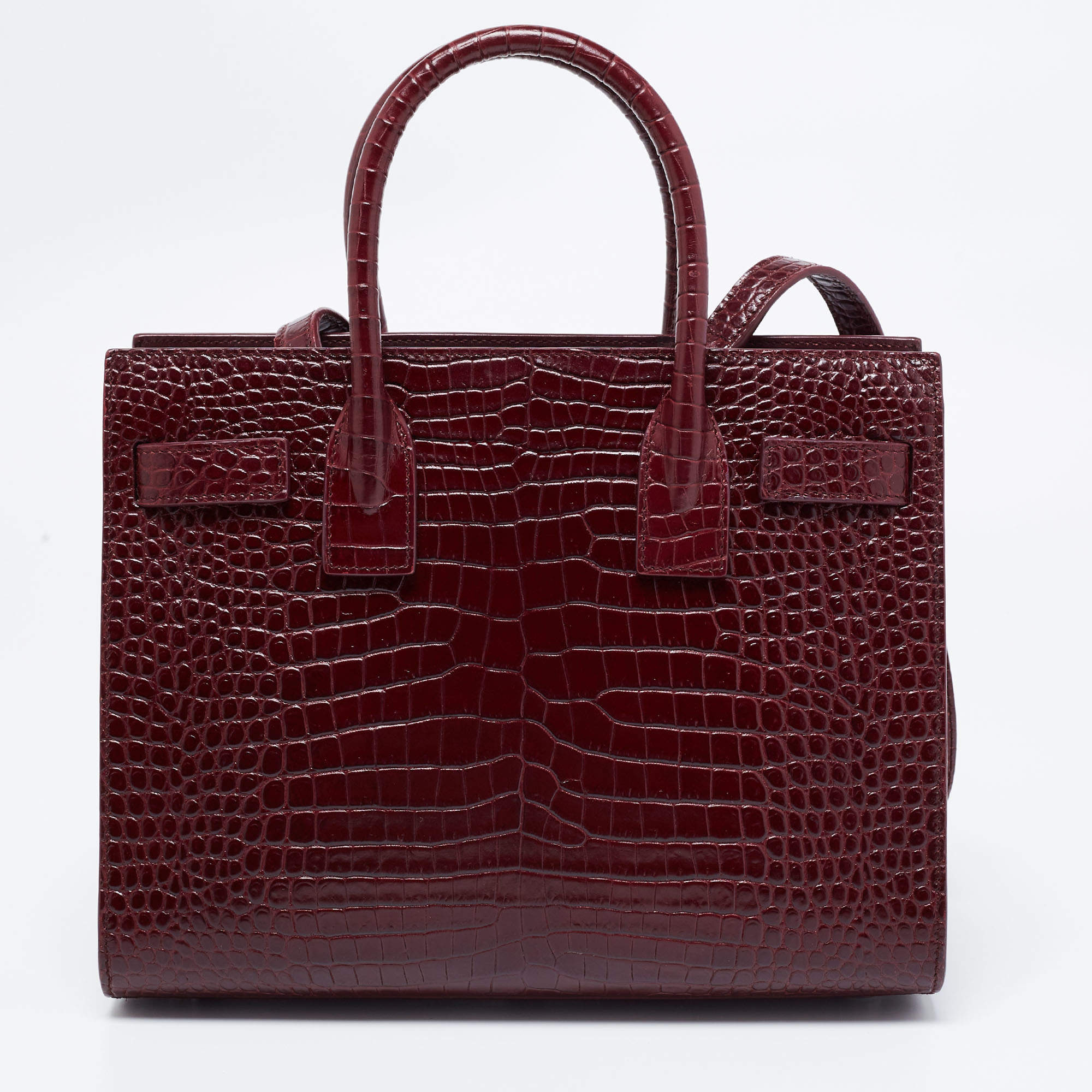 Saint Laurent Red Croc Embossed Leather Baby Classic Sac De Jour Tote Saint  Laurent Paris