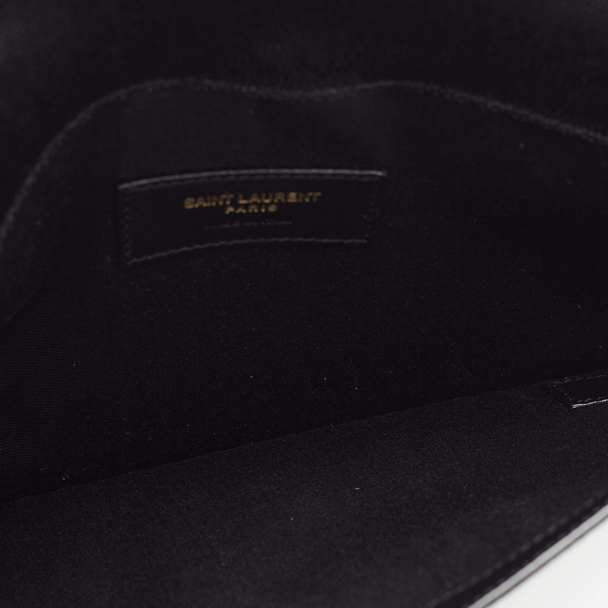 مملوكة مسبقًا Saint Laurent Black Grained Leather Medium Uptown Clutch