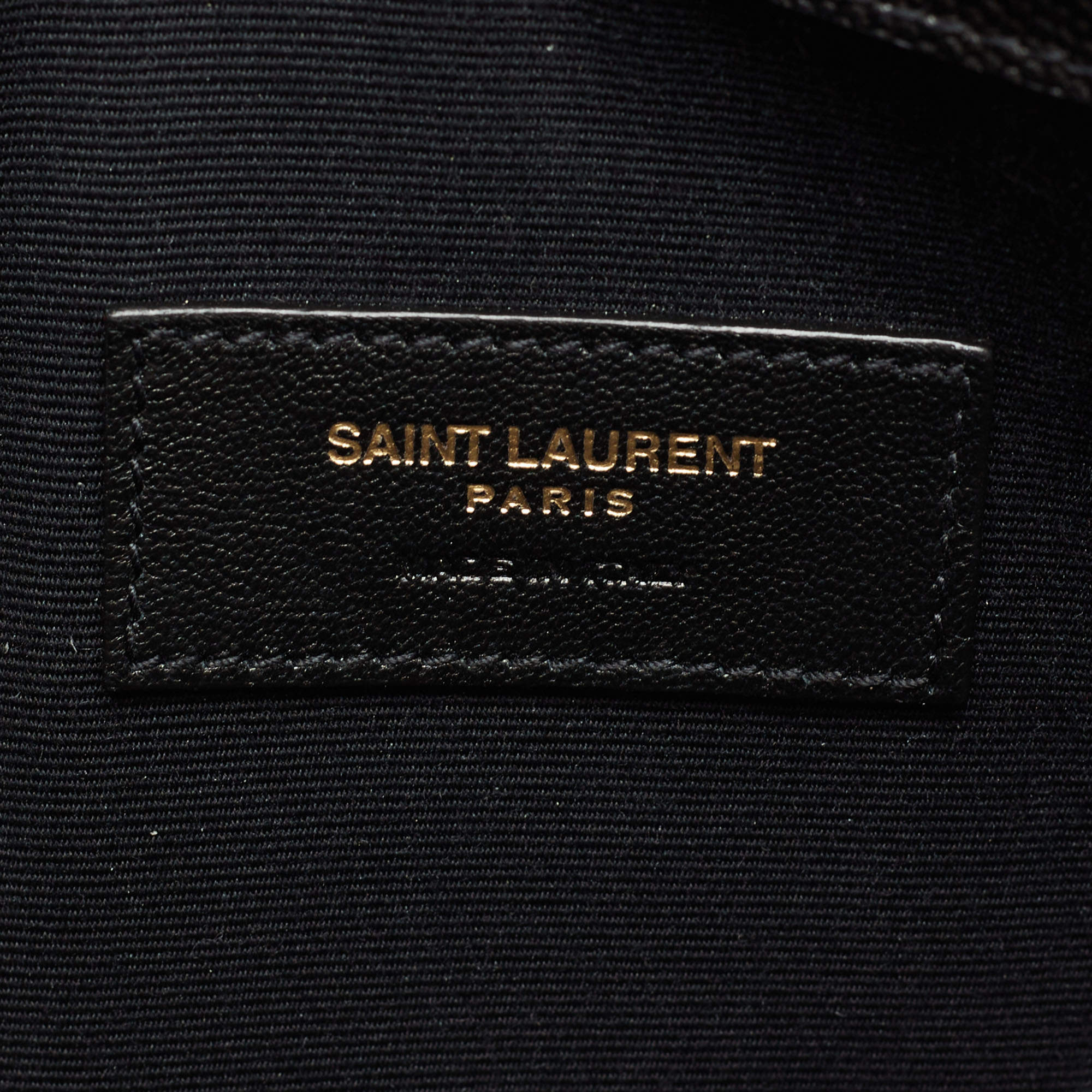 مملوكة مسبقًا Saint Laurent Black Grained Leather Medium Uptown Clutch