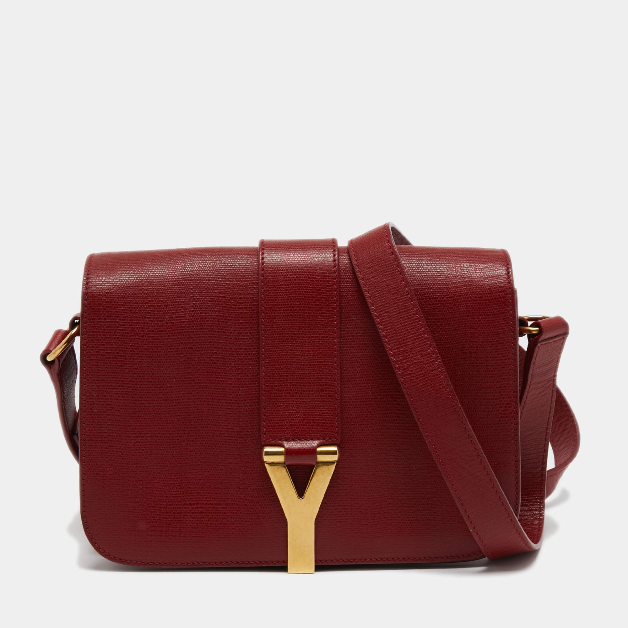 Saint Laurent Red Leather Chyc Shoulder Bag