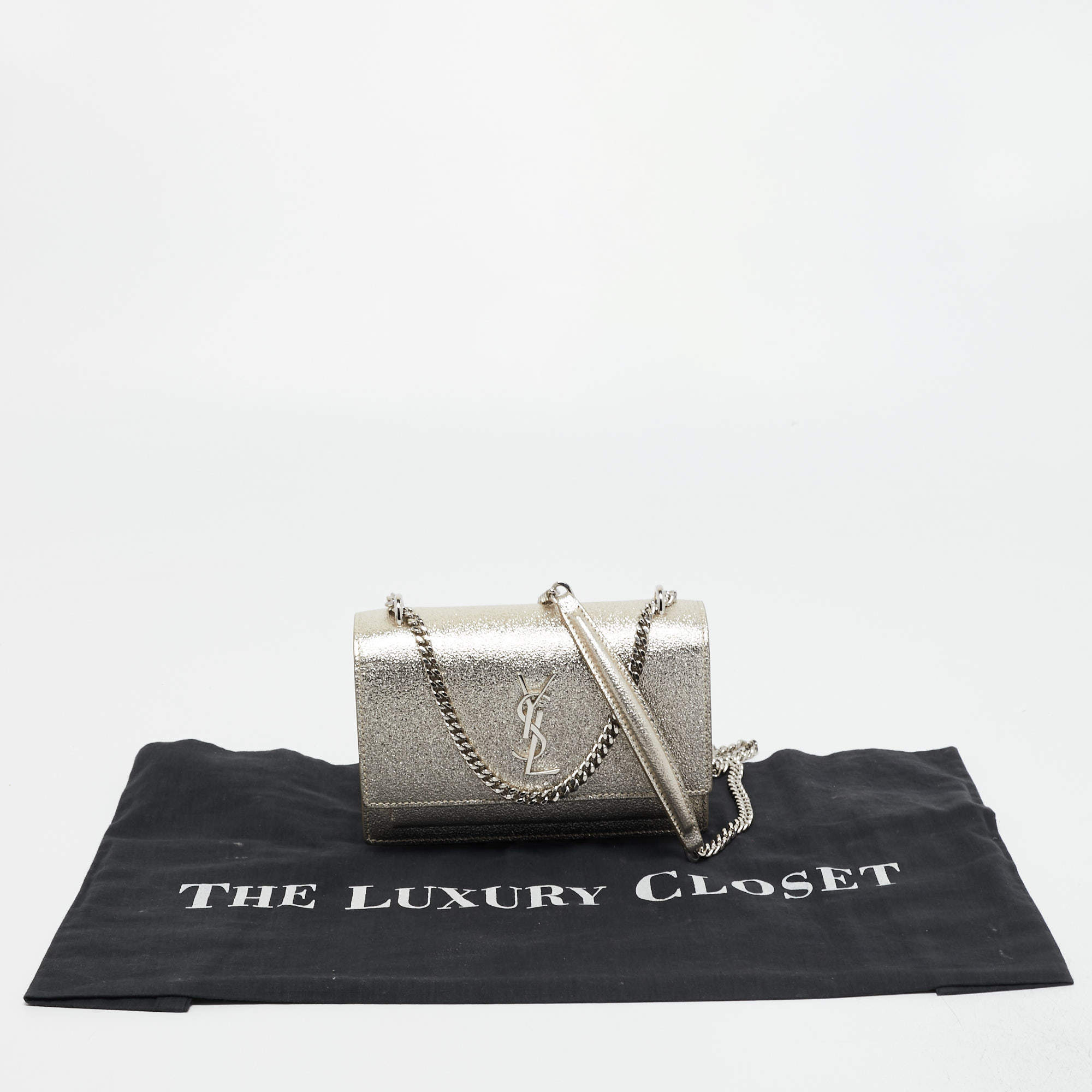 Saint Laurent Gold Textured Leather Mini Sunset Chain Bag Saint Laurent  Paris
