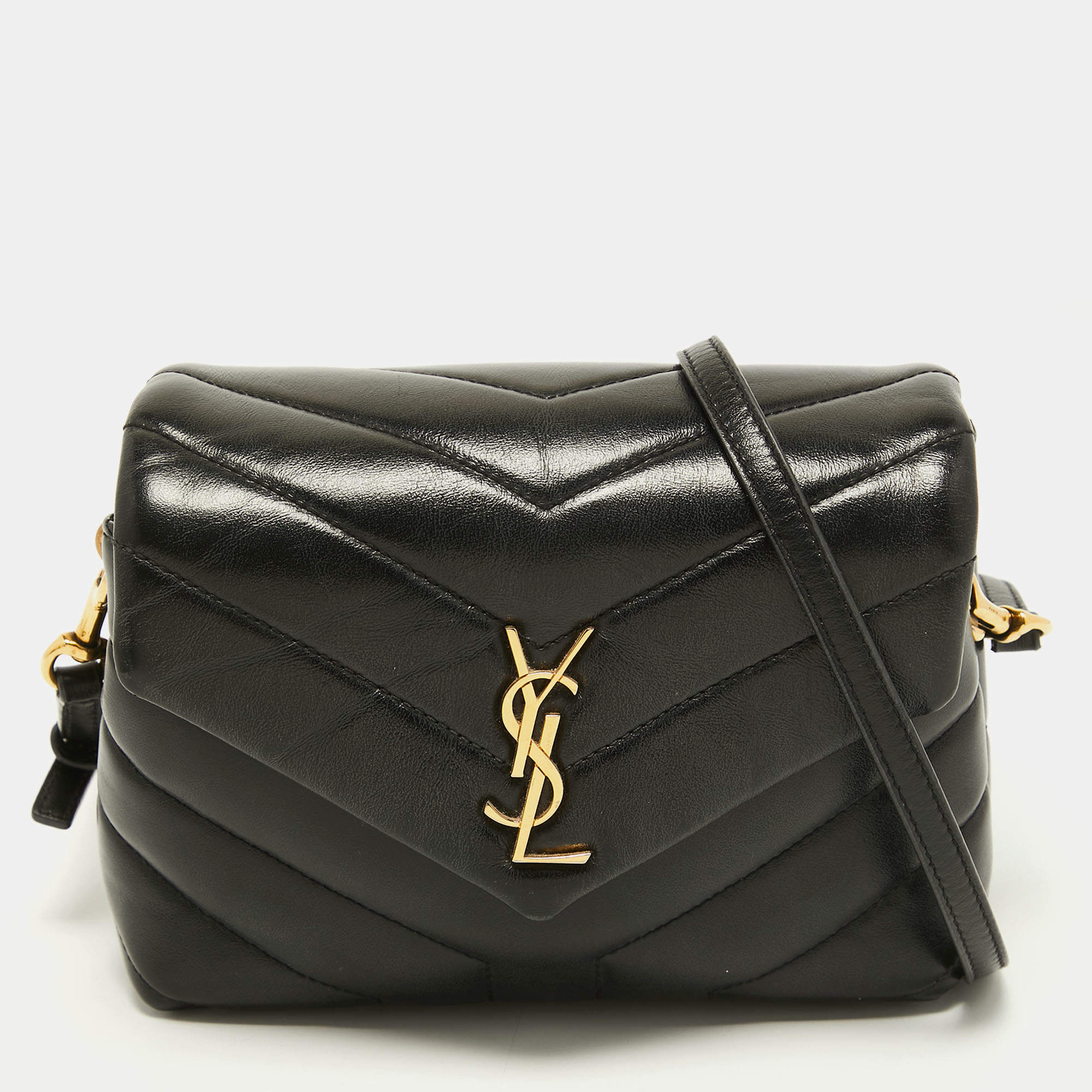 Saint Laurent Black Quilted Leather Loulou Toy Shoulder Bag Saint ...